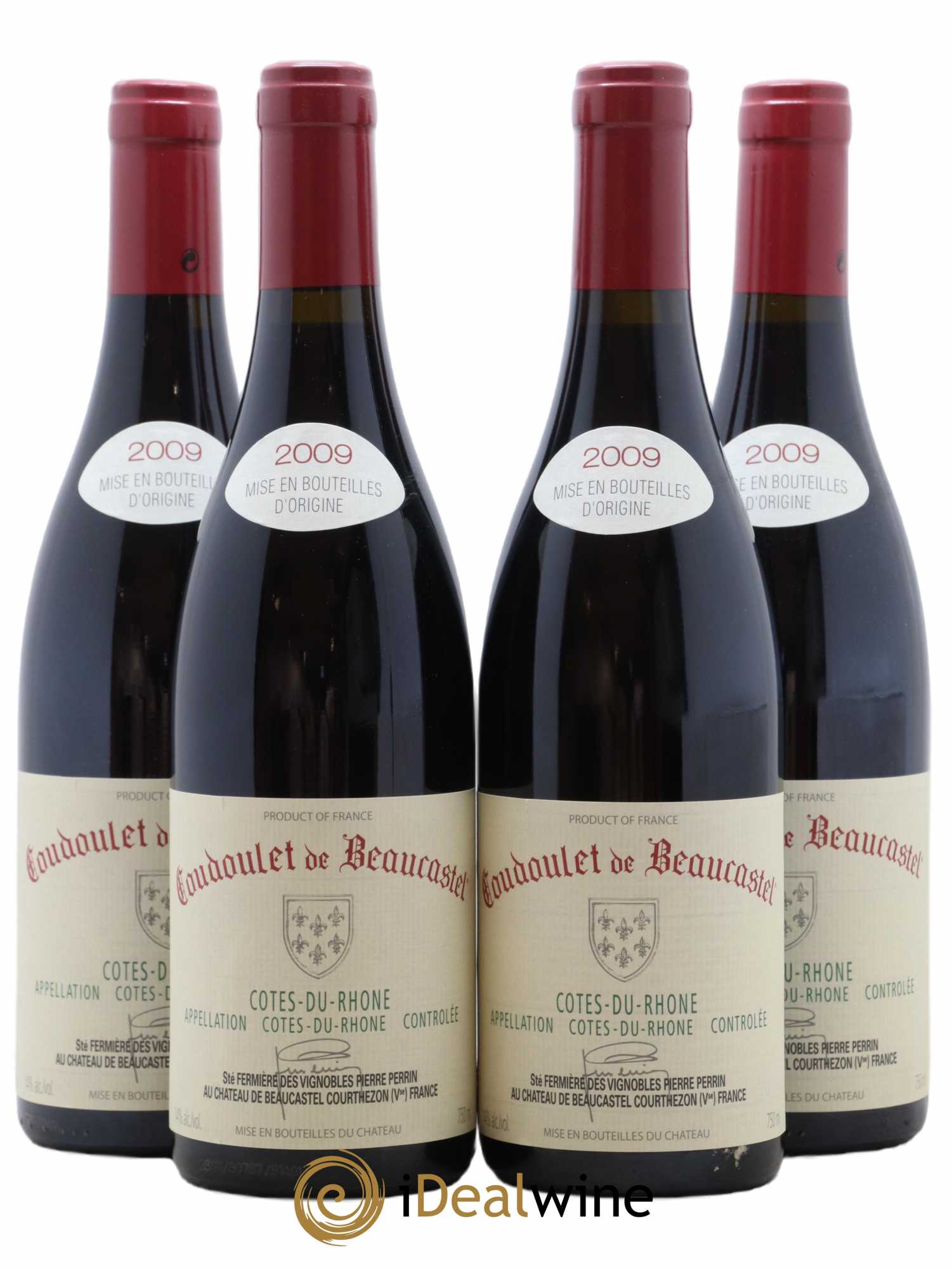 Côtes-du-Rhône Coudoulet de Beaucastel Famille Perrin 2009 - Lot de 4 bouteilles - 0