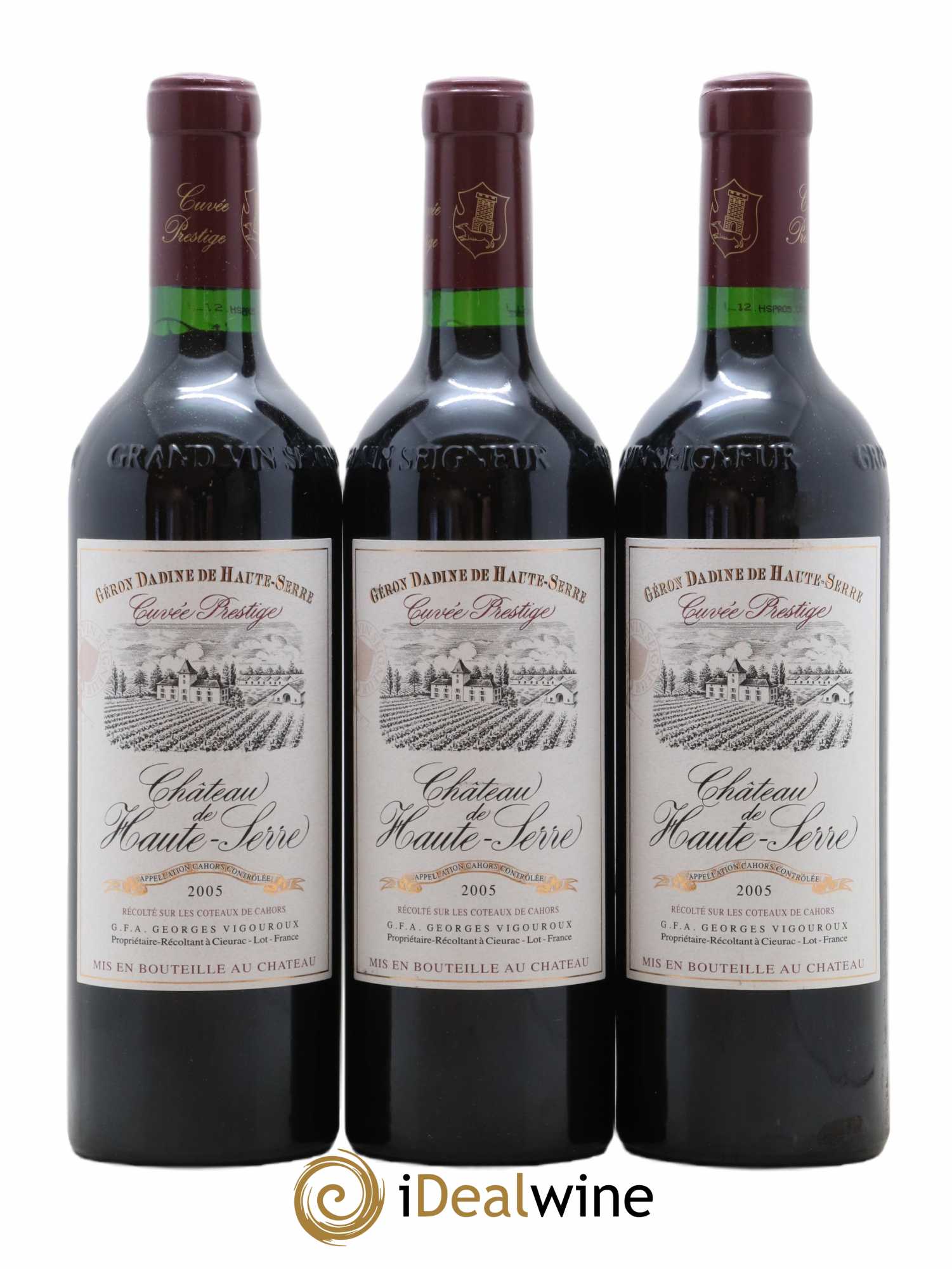 Cahors Cuvée Prestige Chateau Haute Serre 2005 - Posten von 3 Flaschen - 0