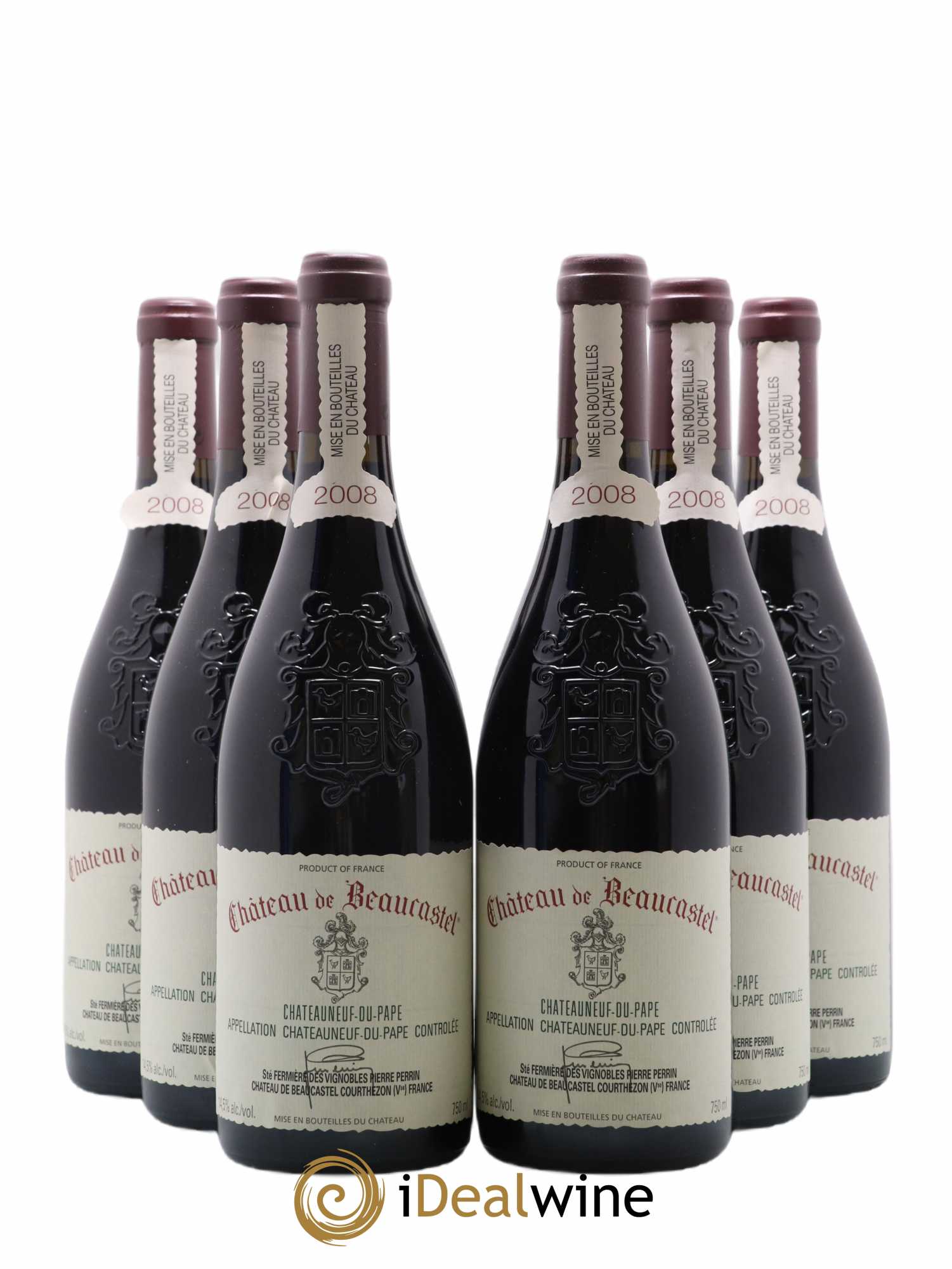 Châteauneuf-du-Pape Château de Beaucastel Famille Perrin 2008 - Lot de 6 bouteilles - 0