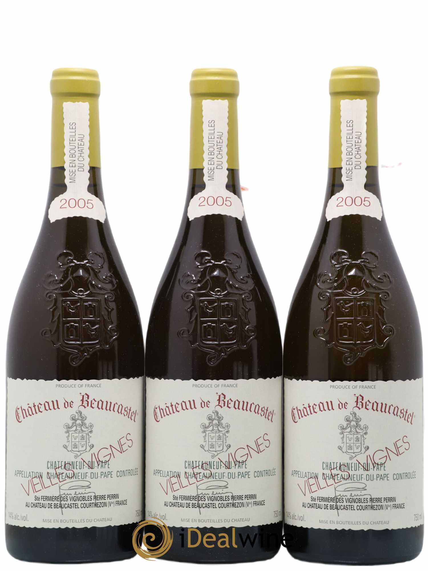 Châteauneuf-du-Pape Château de Beaucastel Vieilles vignes Roussanne Famille Perrin 2005 - Lot de 6 bouteilles - 1