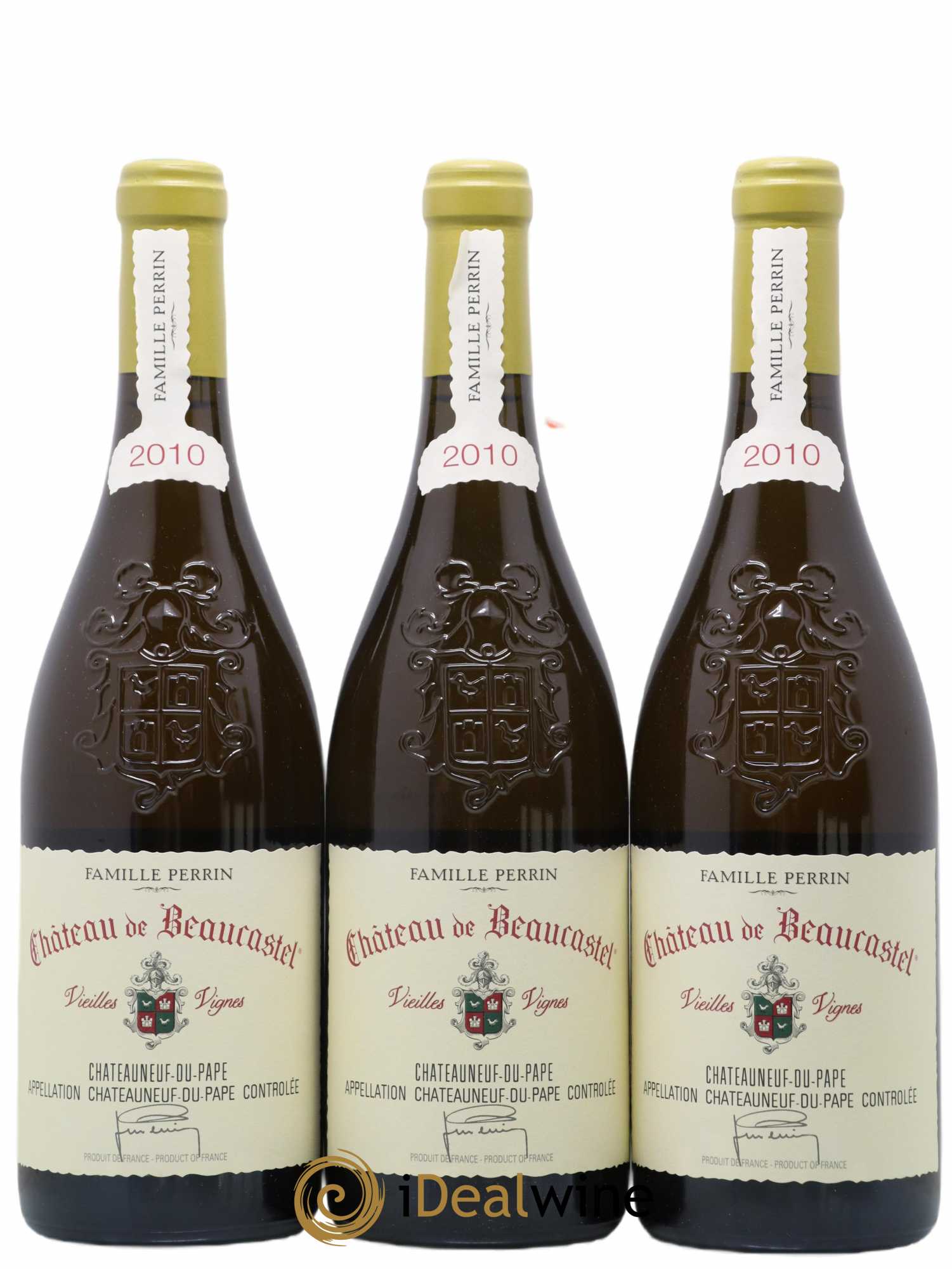 Châteauneuf-du-Pape Château de Beaucastel Vieilles vignes Roussanne Famille Perrin 2010 - Lot de 6 bouteilles - 1