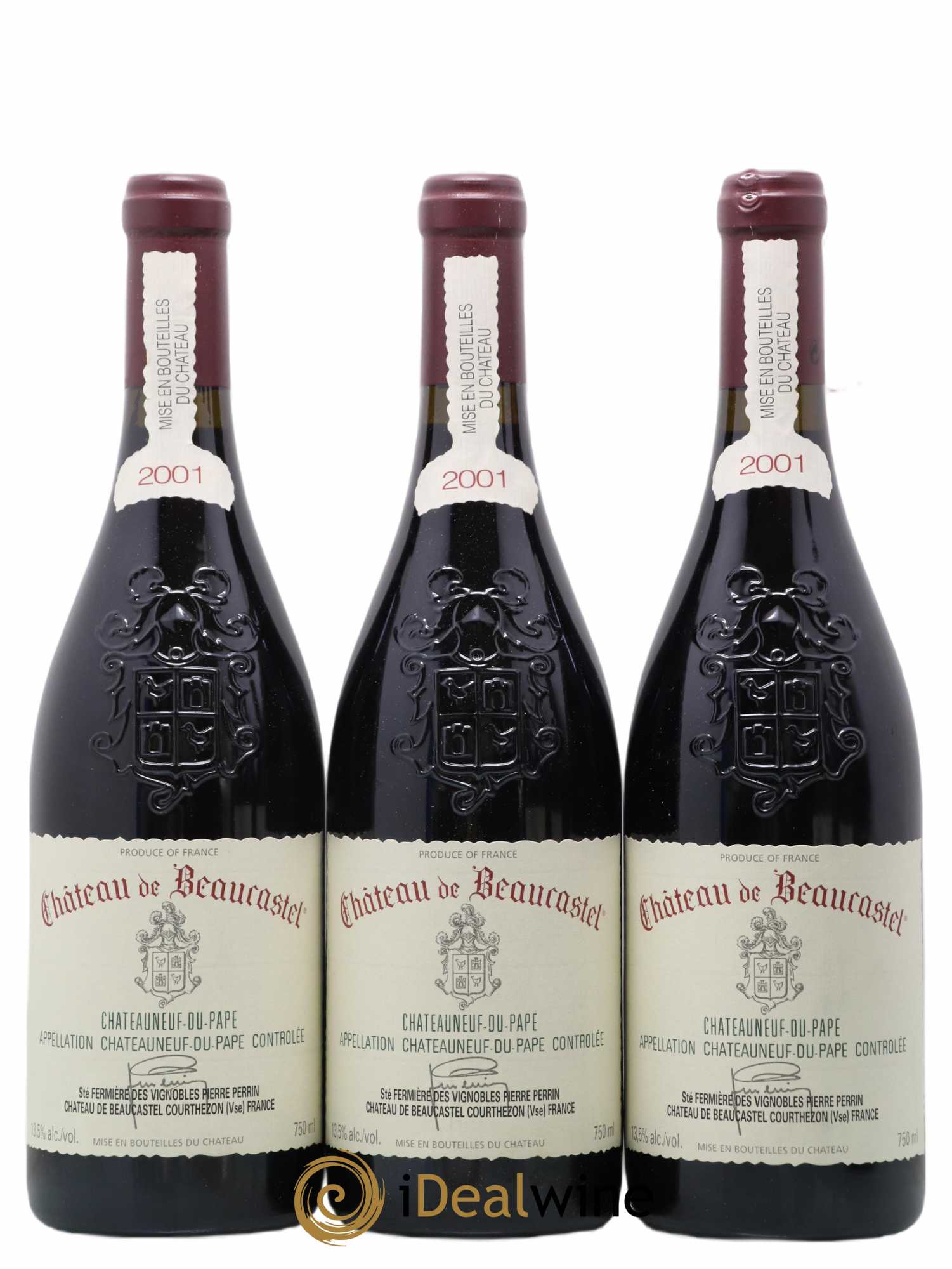Châteauneuf-du-Pape Château de Beaucastel Famille Perrin 2001 - Lot of 6 bottles - 1