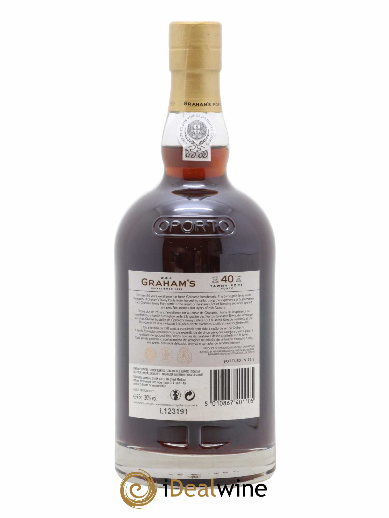 Porto W&J Graham' Vintage Tawny 40 years Old - Lot de 1 bouteille - 2