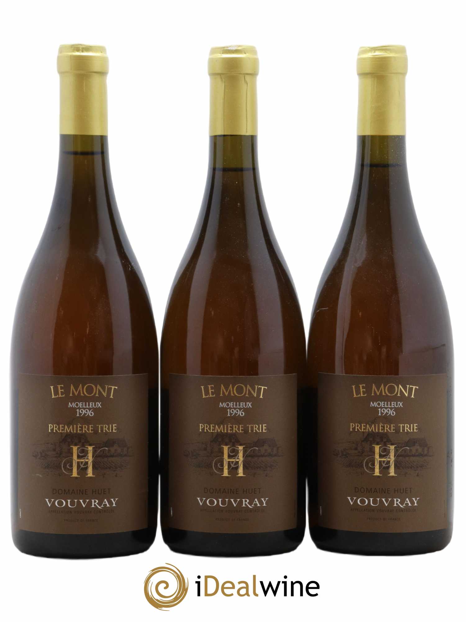Vouvray Le Mont Moelleux 1ère Trie Domaine Huet 1996 - Lot de 3 bouteilles - 0