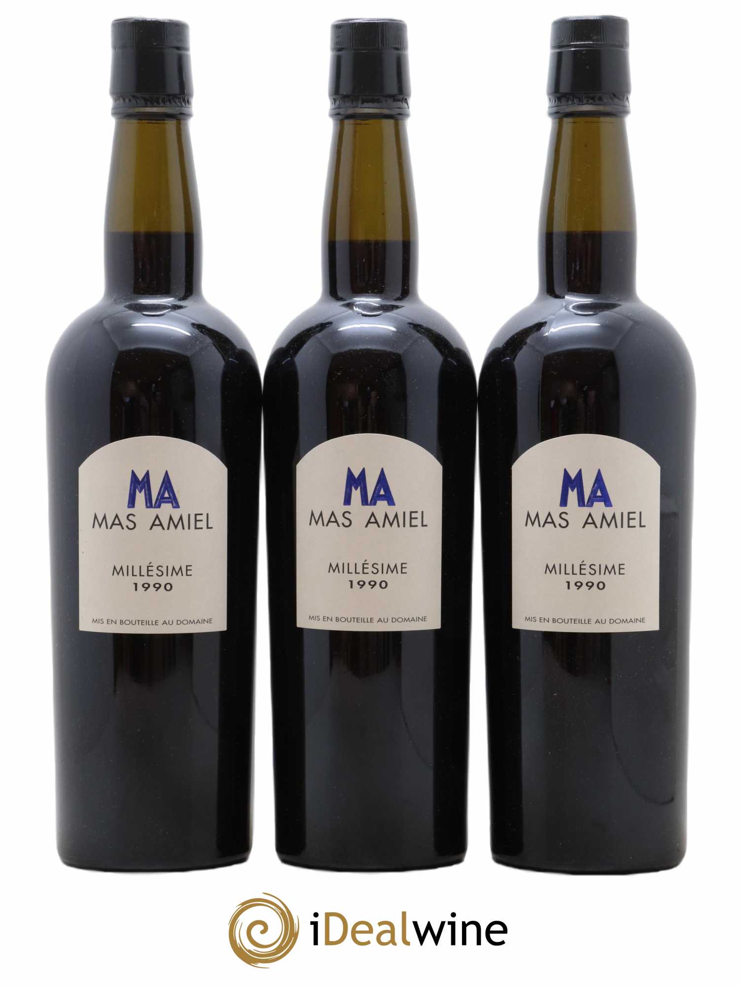 Maury Vin Doux Naturel Mas Amiel 1990 - Lot de 3 bouteilles - 0