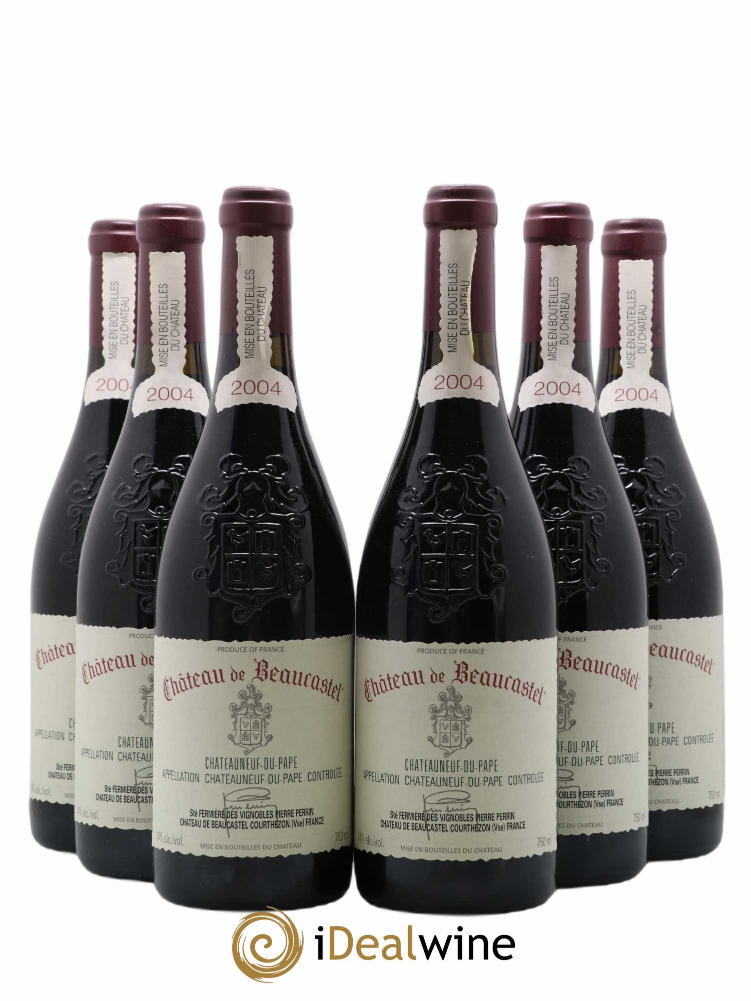 Châteauneuf-du-Pape Château de Beaucastel Famille Perrin 2004 - Lot de 6 bouteilles - 0
