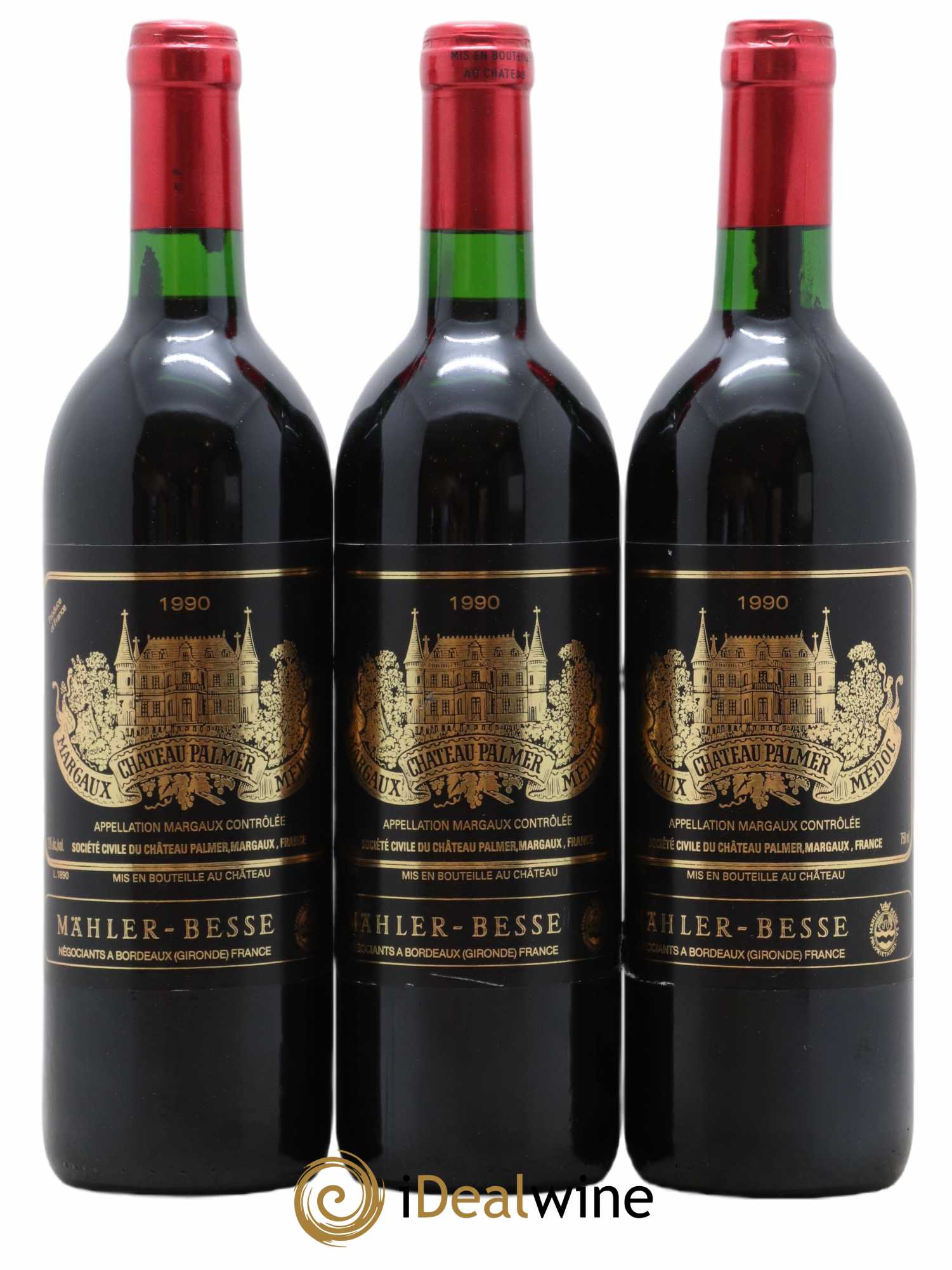 Château Palmer 3ème Grand Cru Classé 1990 - Lot de 3 bouteilles - 0