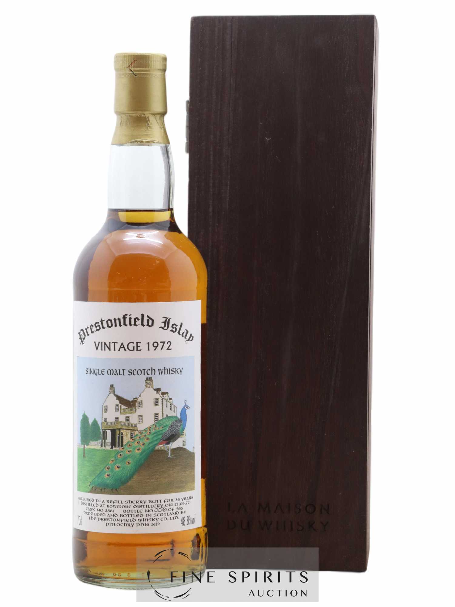 Bowmore 36 years 1972 Signatory Vintage Prestonfield Islay Cask n°3881 - One of 565 - Lot de 1 bouteille - 0