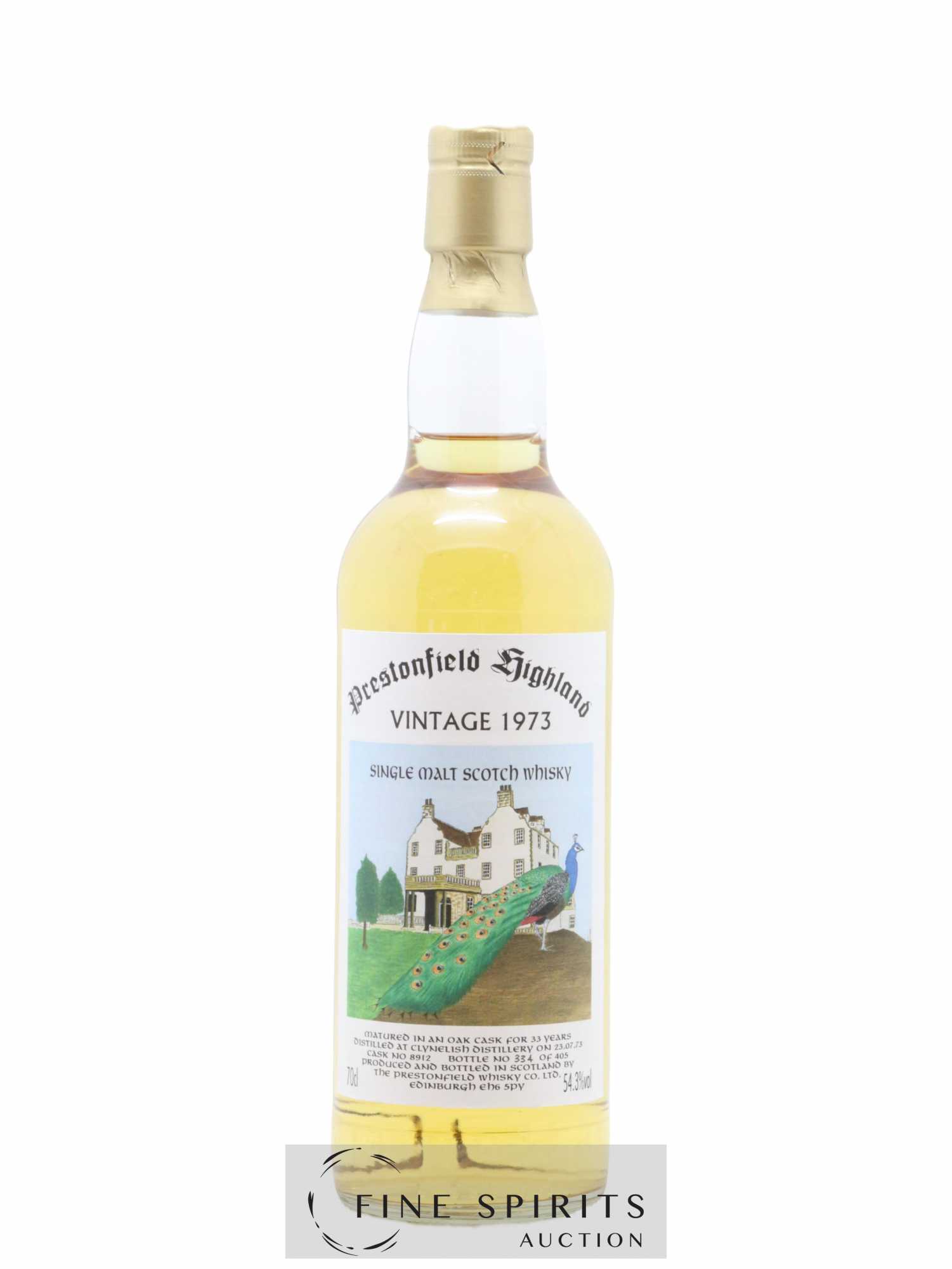 Clynelish 33 years 1973 Signatory Vintage Prestonfield Highland Cask n°8912 - One of 405 - Lot de 1 bouteille - 1