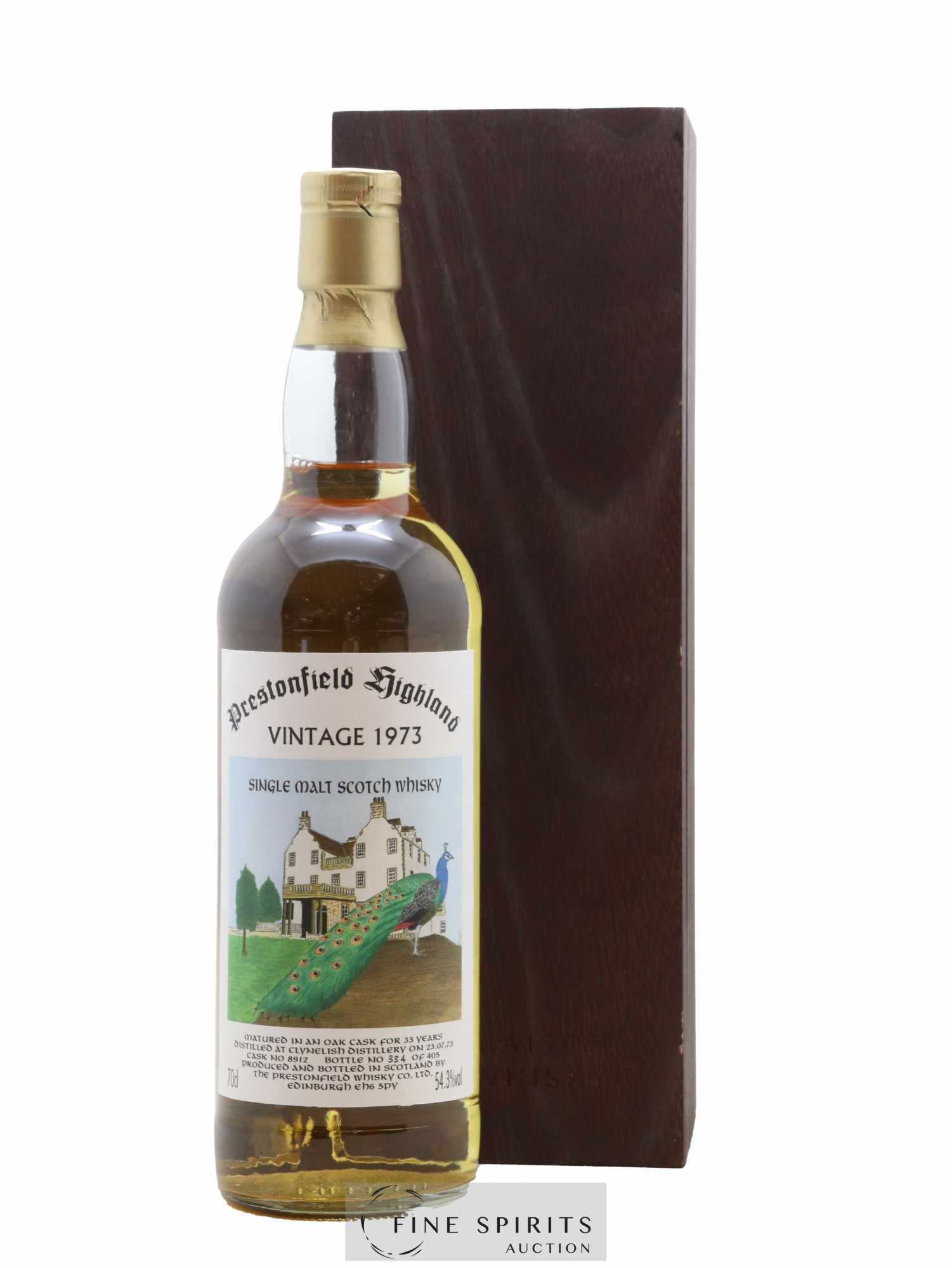 Clynelish 33 years 1973 Signatory Vintage Prestonfield Highland Cask n°8912 - One of 405 - Lot de 1 bouteille - 0