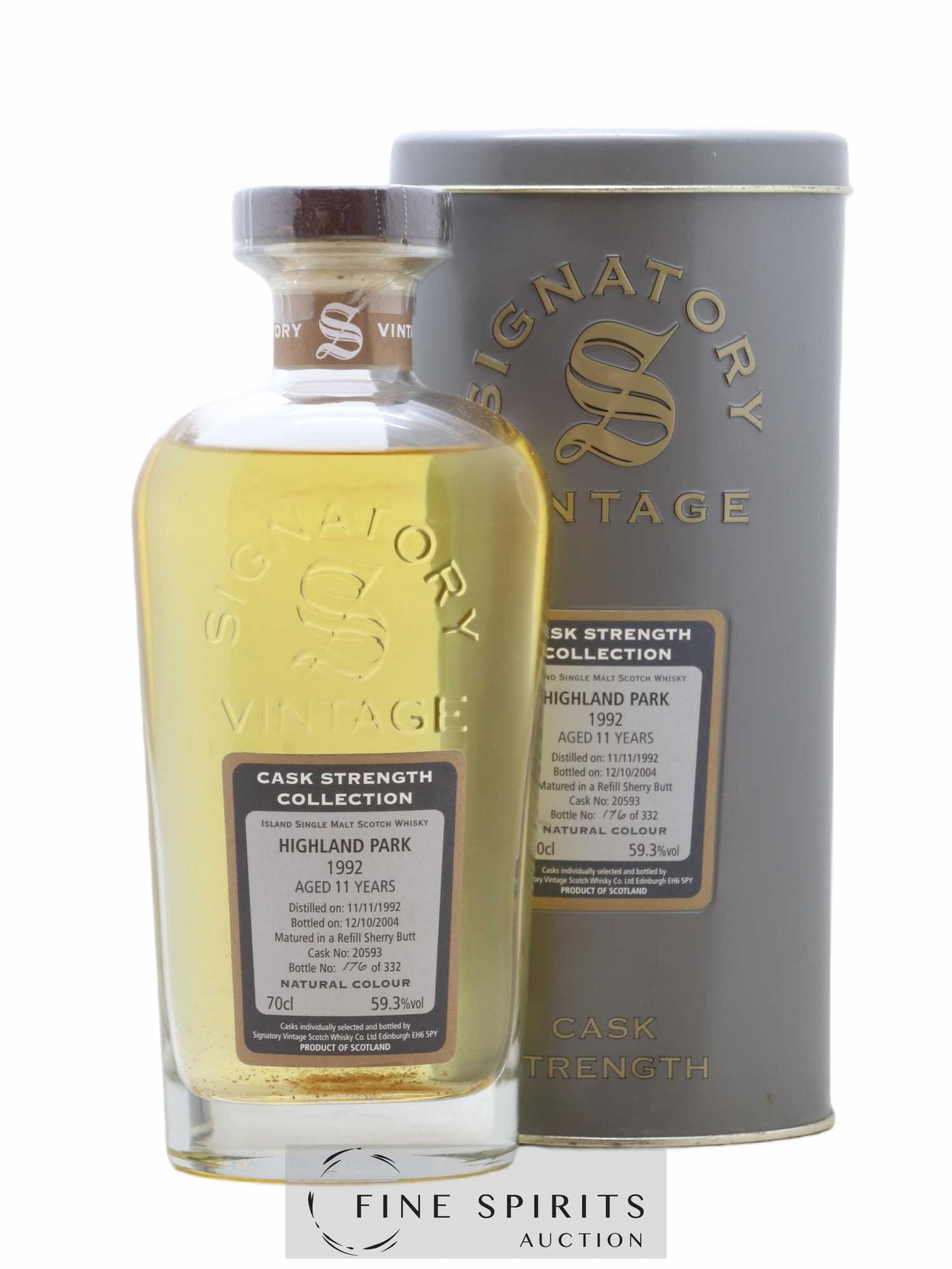 Highland Park 11 years 1992 Signatory Vintage Cask n°20593 - One of 332 - bottled 2004 Cask Strength Collection - Lot de 1 bouteille - 0