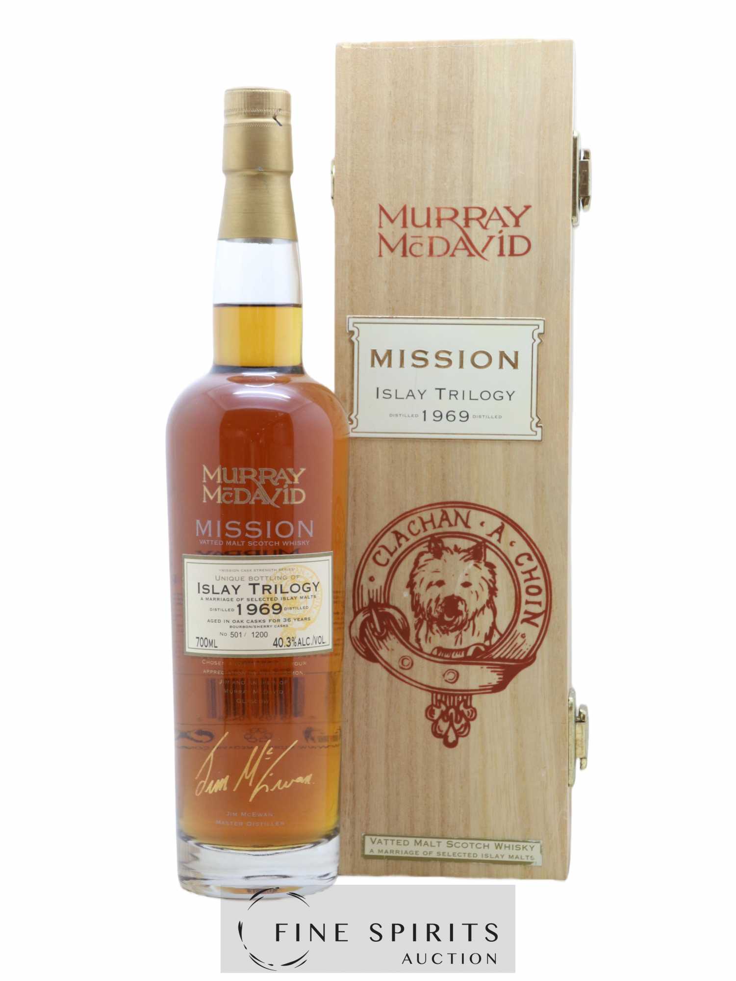 Islay Trilogy 36 years 1969 Murray Mc David One of 1200 Mission Cask Strength Series - Lot de 1 bouteille - 0