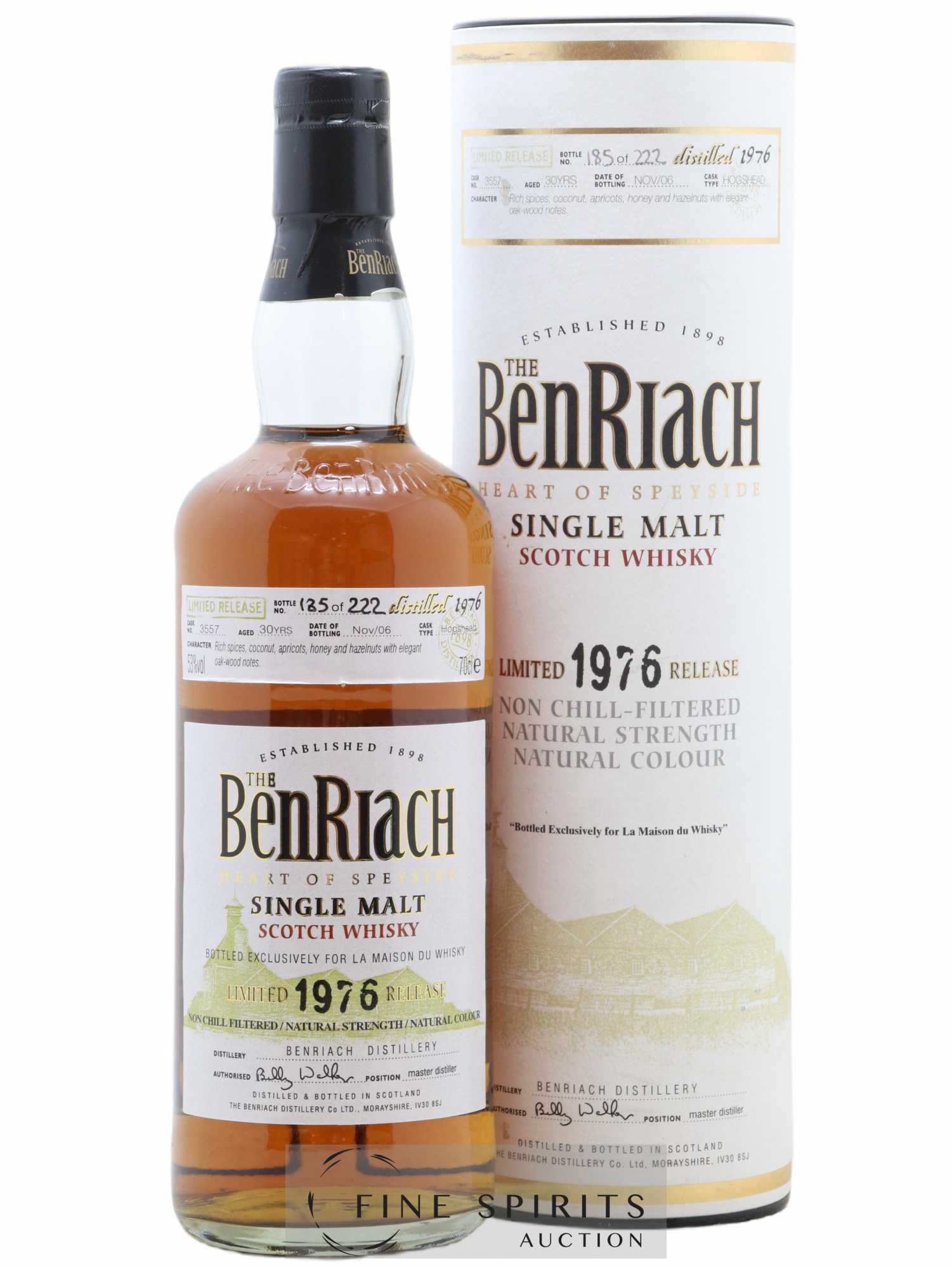 Benriach 30 years 1976 Of. Cask n°3557 - One of 222 - bottled 2006 LMDW Limited Release - Lot de 1 bouteille - 0