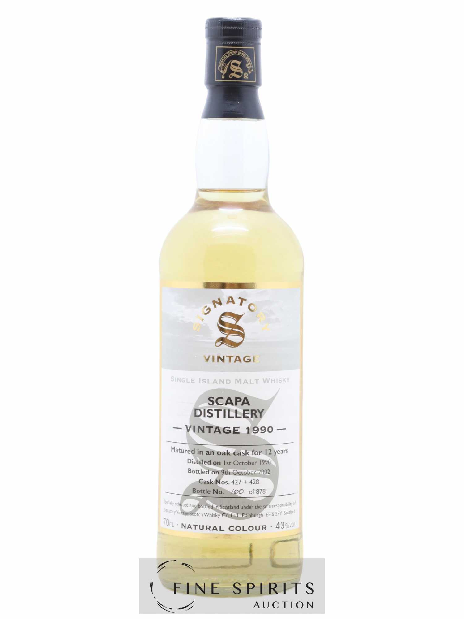 Scapa 12 years 1990 Signatory Vintage Cask n°427-428 - One of 878 - bottled 2002 - Lot de 1 bouteille - 0