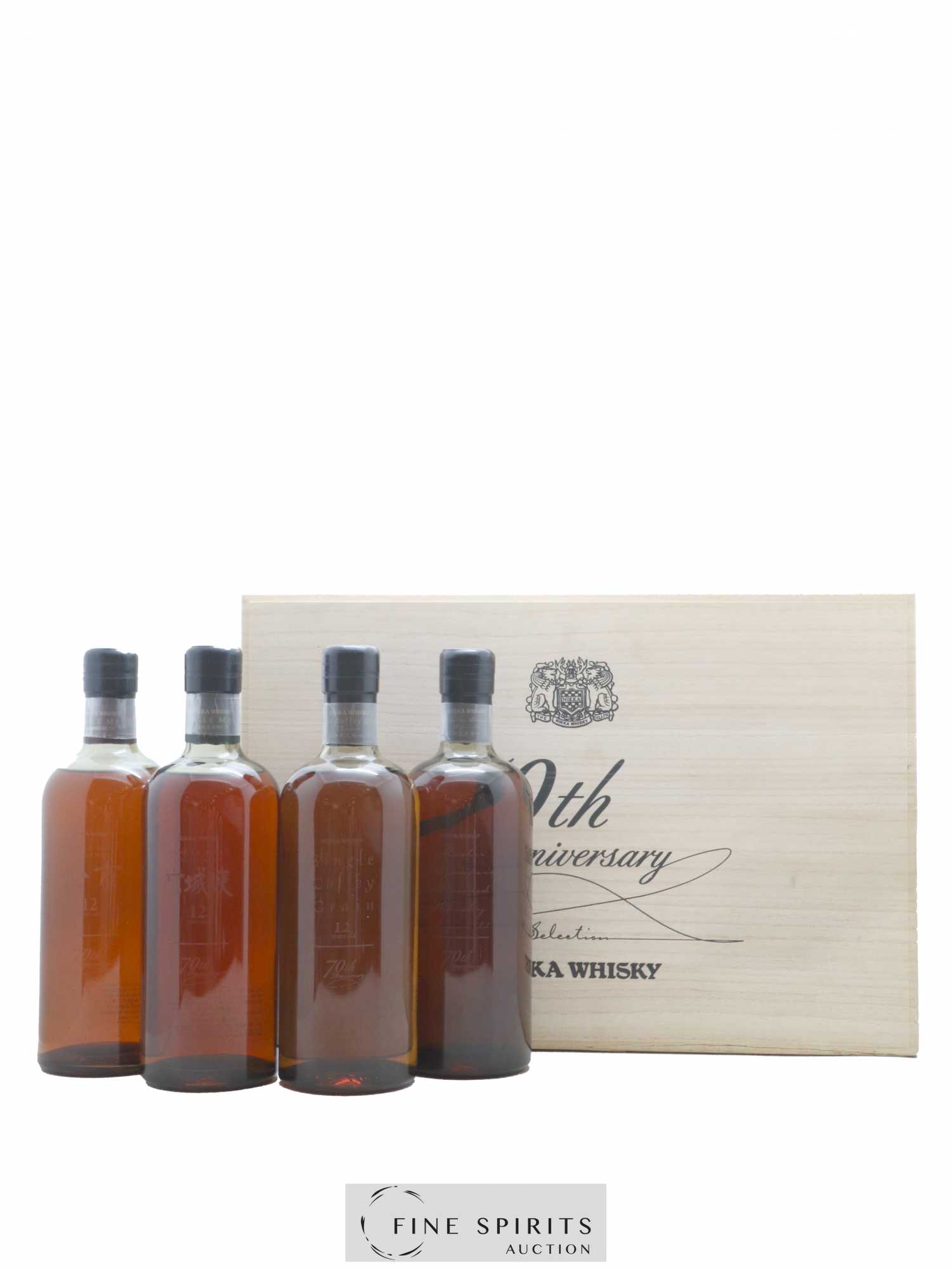 Nikka 70th Anniversary Box 12 years Of. Coffey Grain - Miyagikyo - Yoichi - Master Blender - Lot de 4 bouteilles - 0