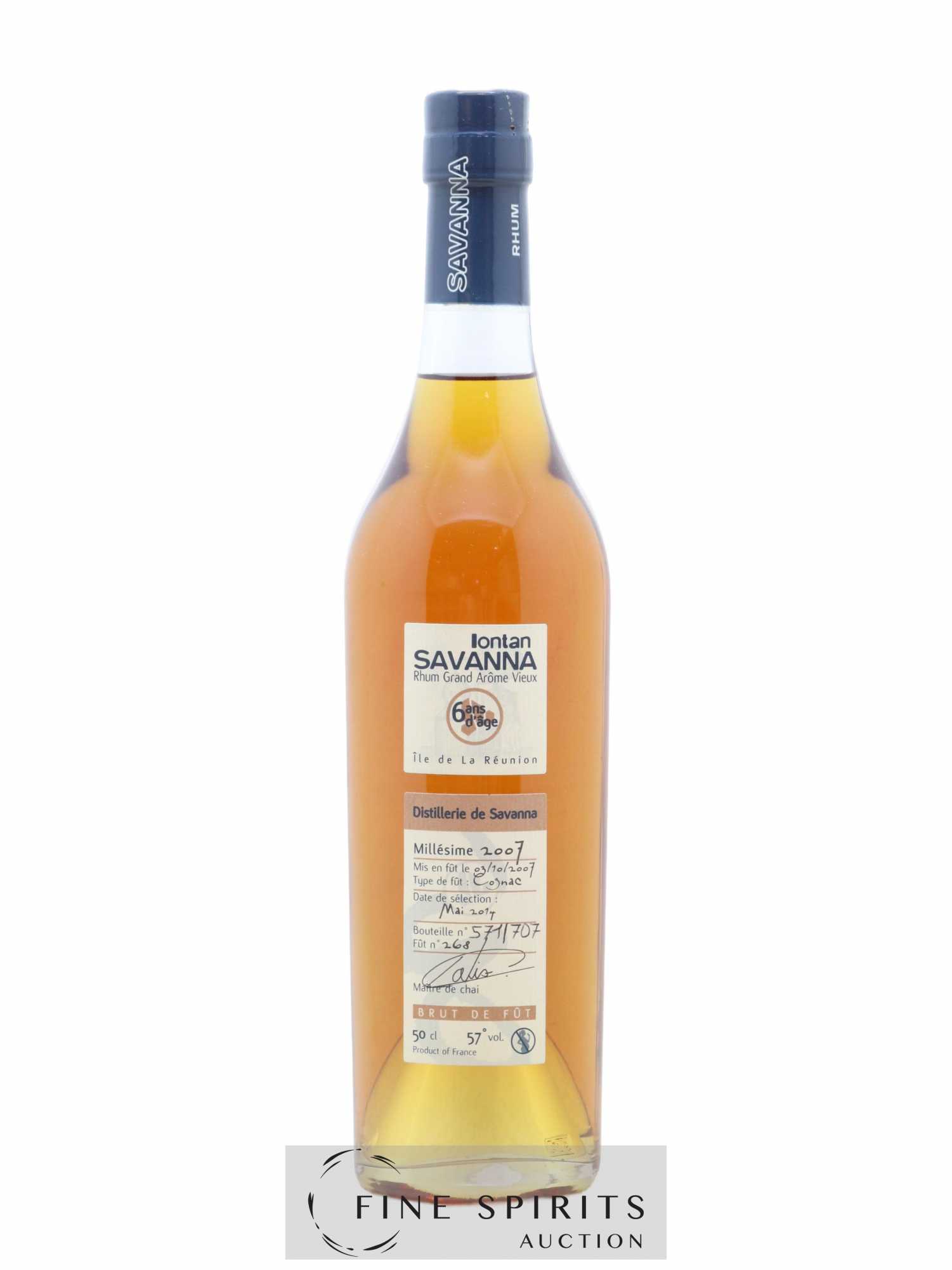 Savanna 6 years 2007 Of. Iontan Fût n°268 - One of 707 - bottled 2014 - Lot de 1 bouteille - 0