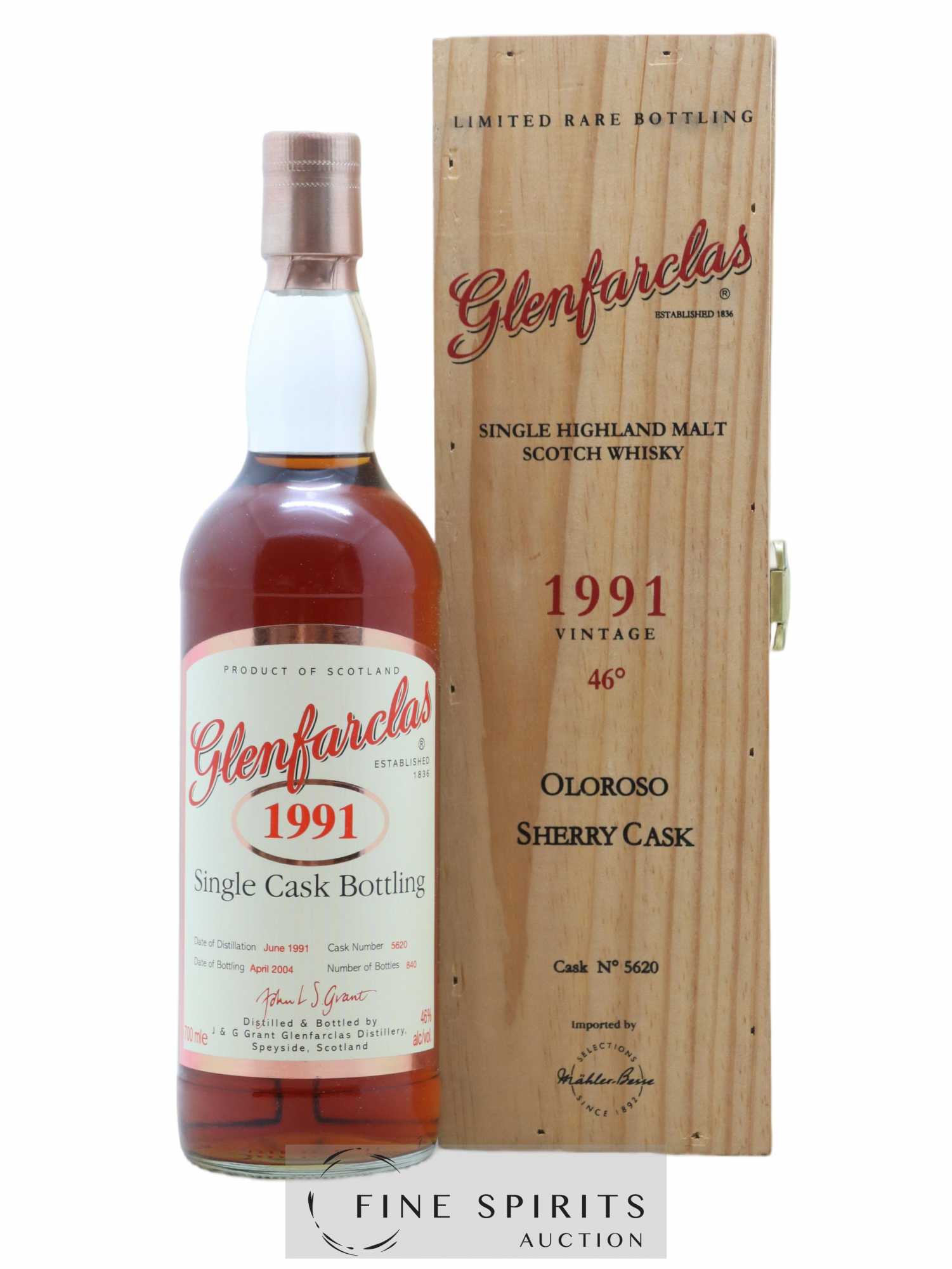 Glenfarclas 1991 Of. Cask n°5620 - One of 840 - bottled 2004 Single Cask Bottling - Lot de 1 bouteille - 0