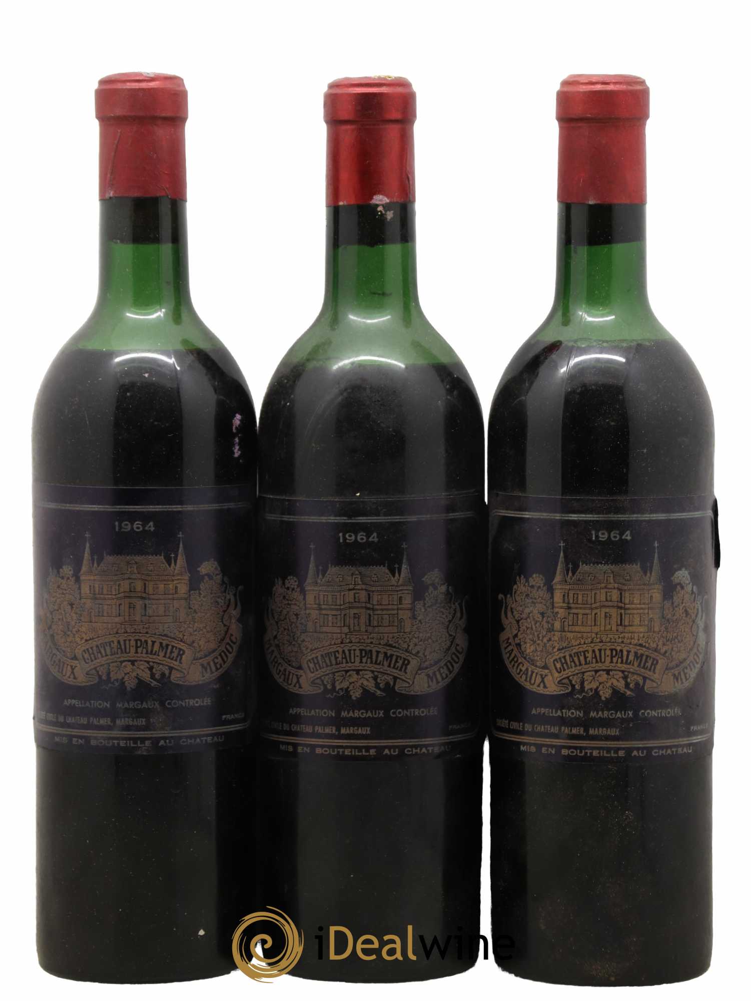 Château Palmer 3ème Grand Cru Classé 1964 - Lot de 3 bouteilles - 0