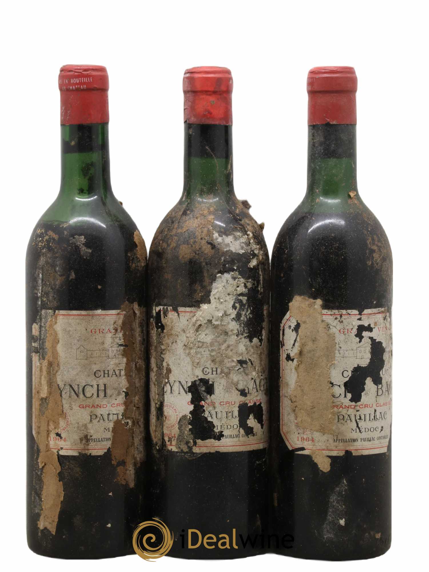 Château Lynch Bages 5ème Grand Cru Classé 1964 - Lot de 3 bouteilles - 0