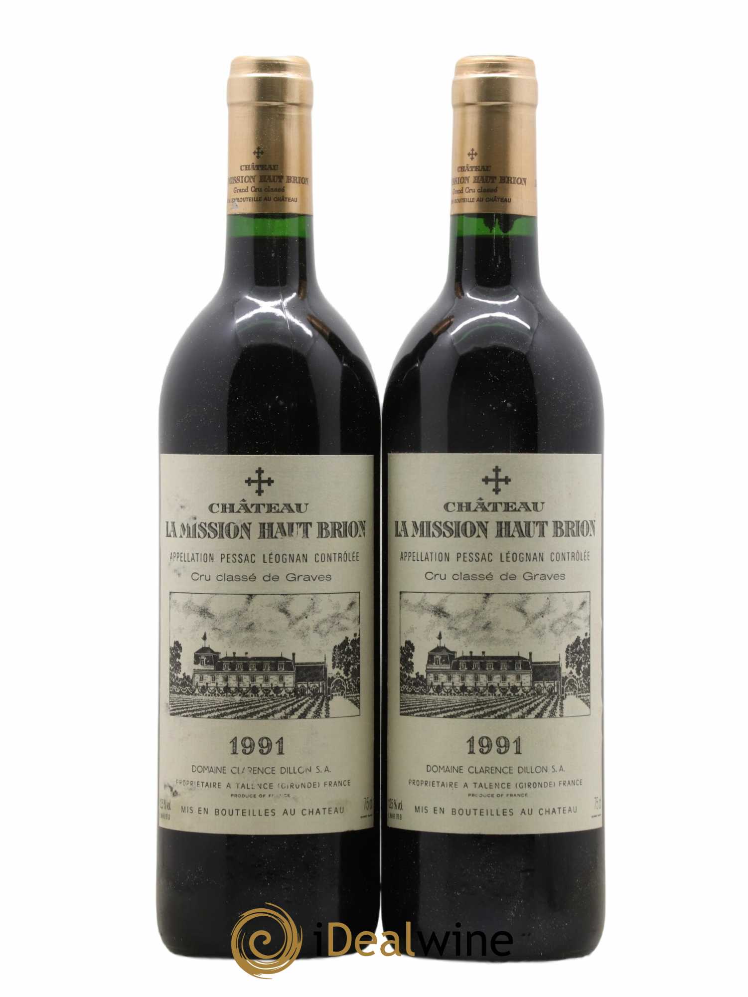 Château la Mission Haut-Brion Cru Classé de Graves 1991 - Lot of 2 bottles - 0