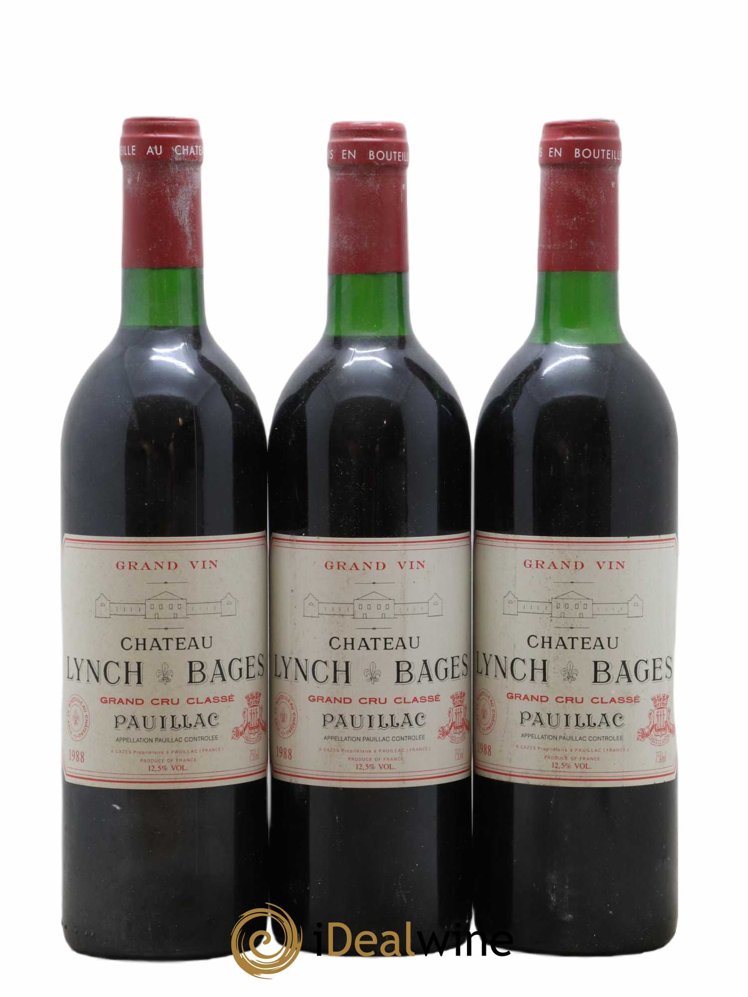 Château Lynch Bages 5ème Grand Cru Classé 1988 - Lot de 3 bouteilles - 0