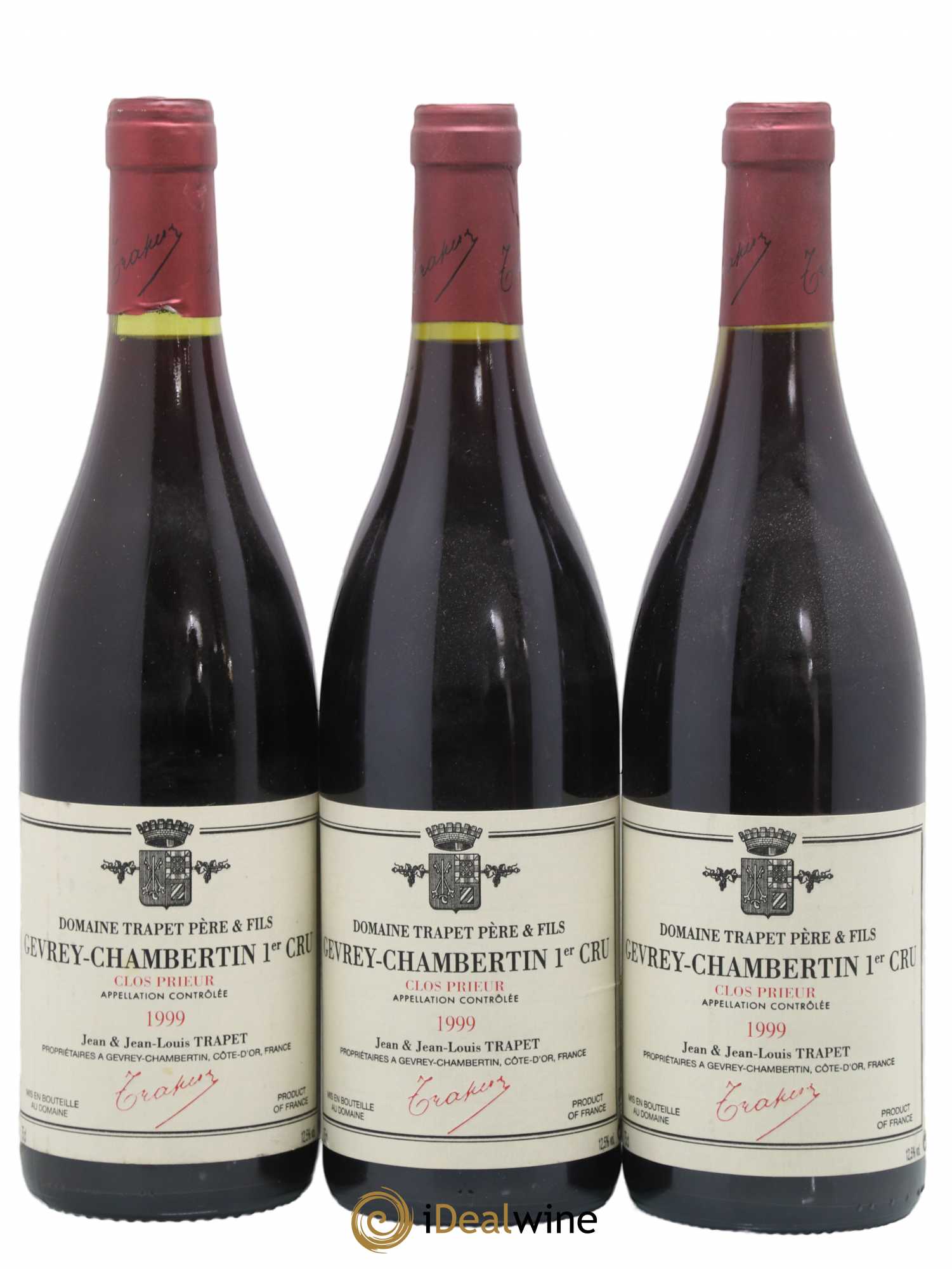 Gevrey-Chambertin 1er Cru Clos Prieur Domaine Trapet 1999 - Lotto di 3 bottiglie - 0