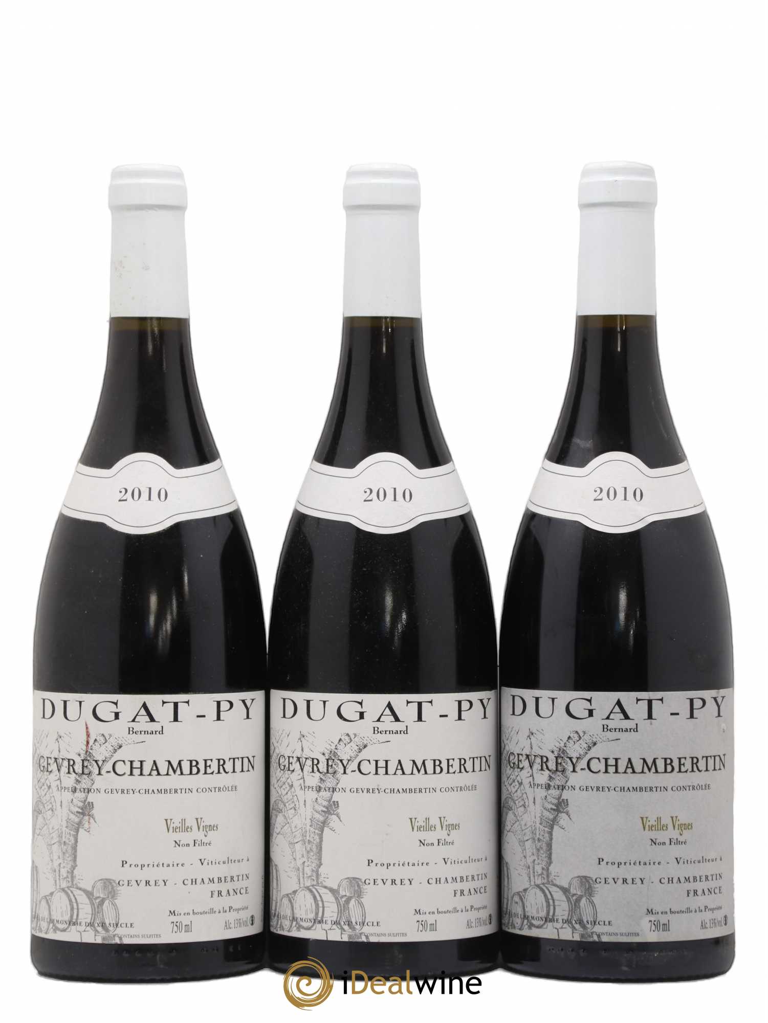 Gevrey-Chambertin Vieilles Vignes Dugat-Py 2010 - Lot de 3 bouteilles - 0