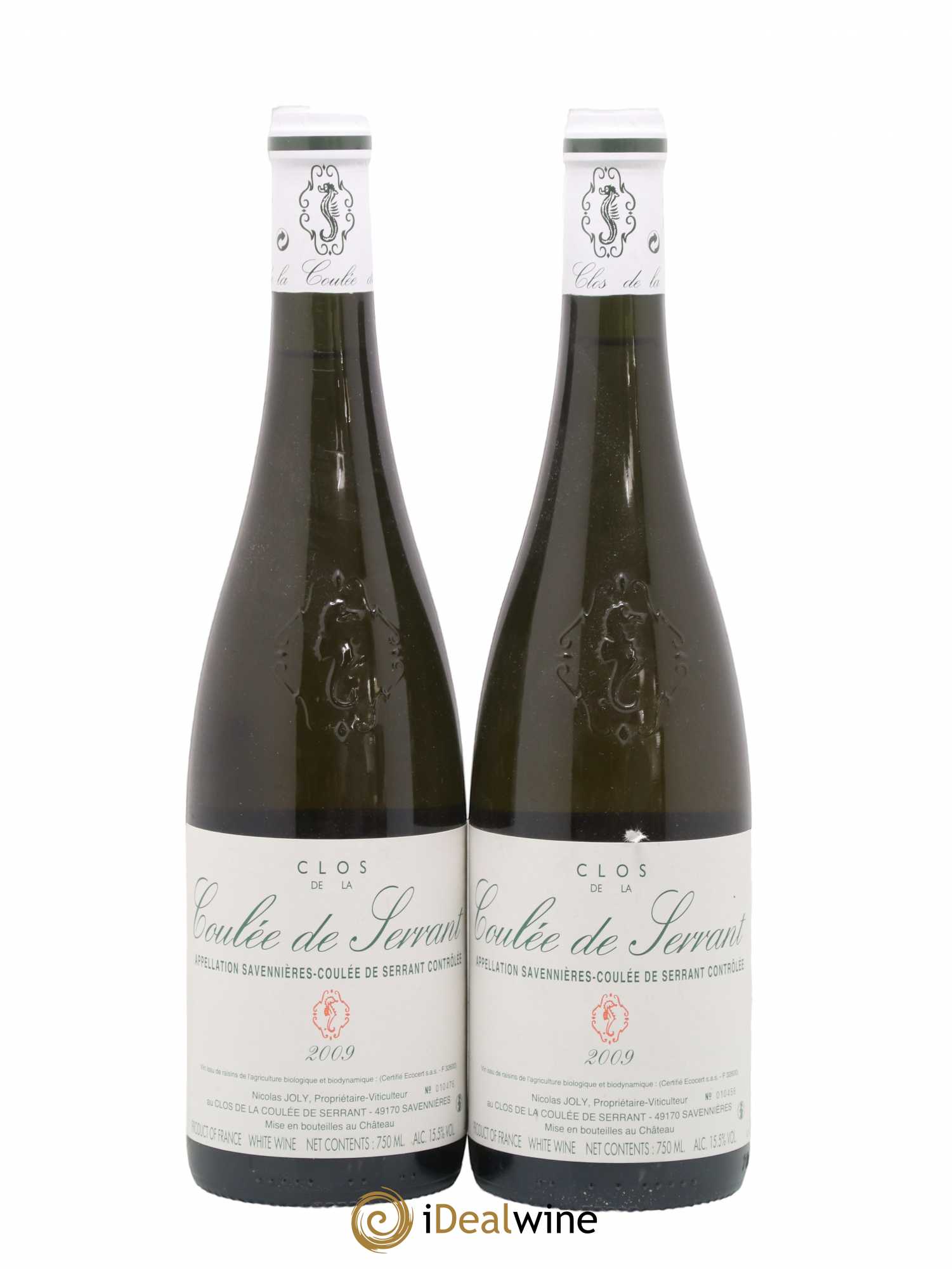 Savennières Clos de la Coulée de Serrant Vignobles de la Coulée de Serrant - Nicolas Joly 2009 - Lot de 2 bouteilles - 0