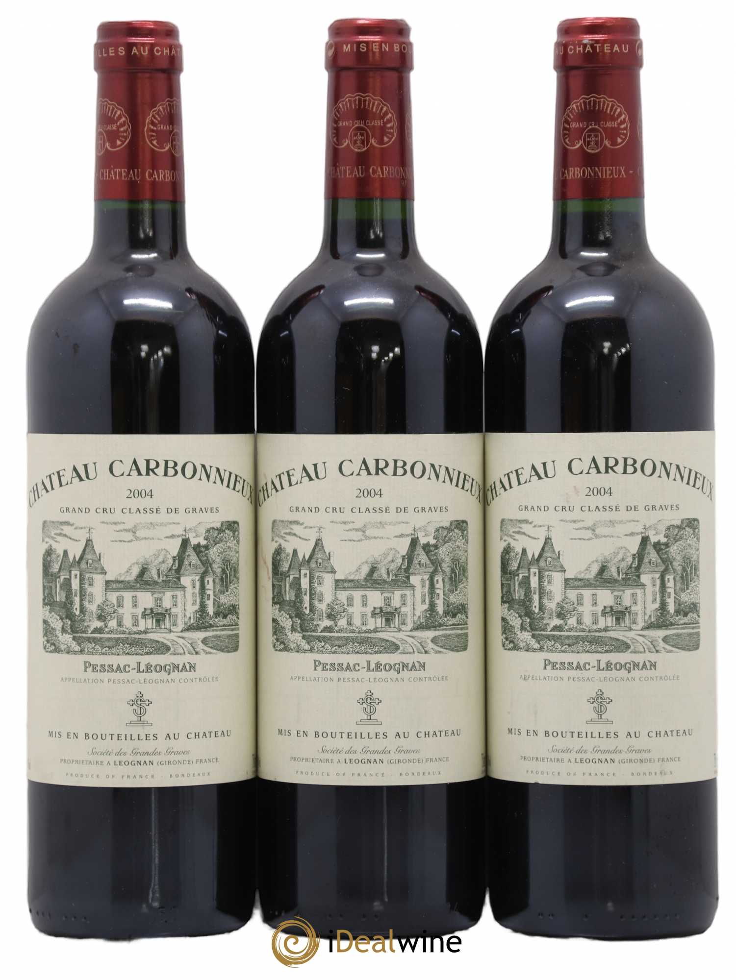 Château Carbonnieux Cru Classé de Graves 2004 - Lot de 3 bouteilles - 0
