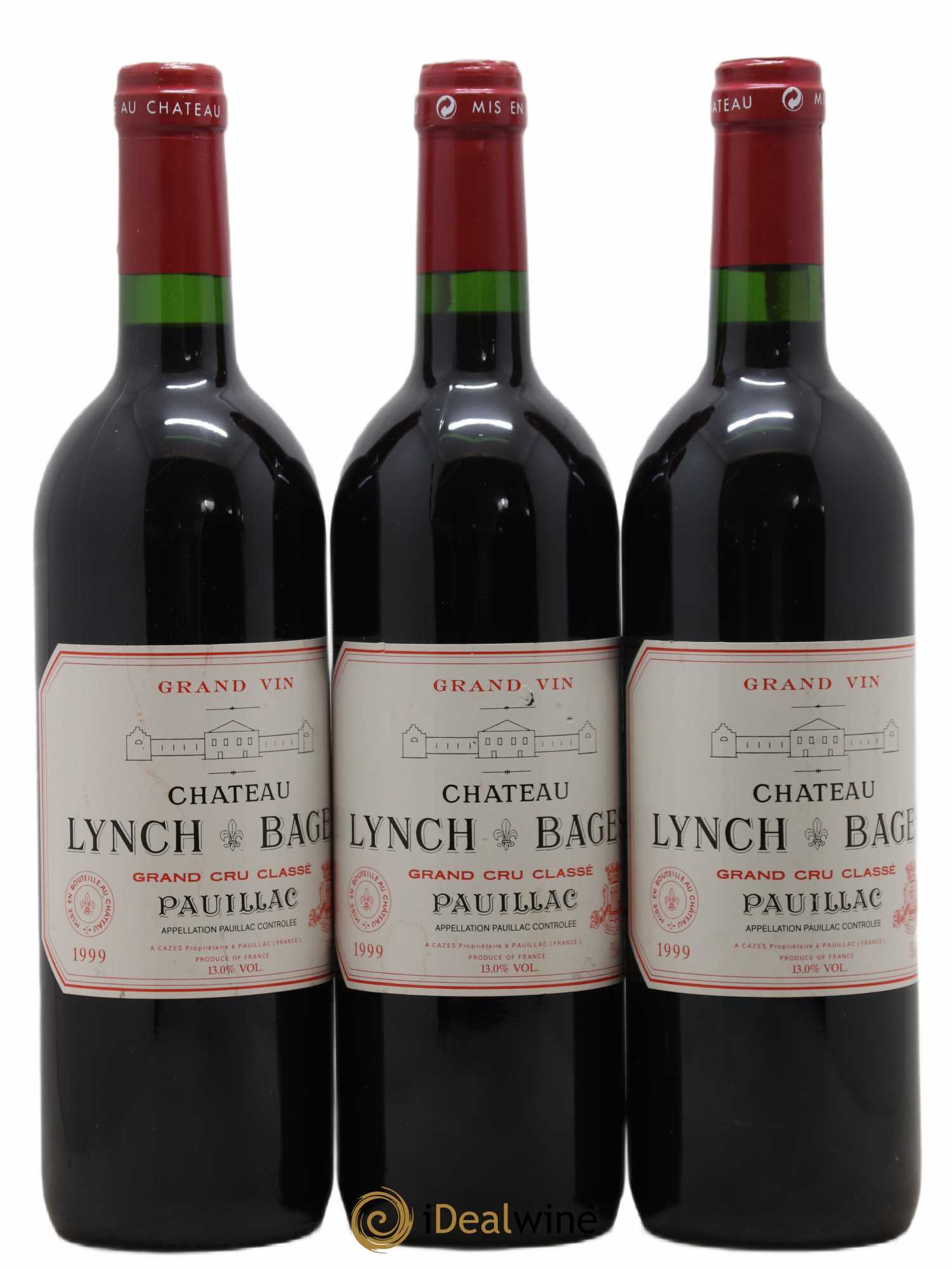 Château Lynch Bages 5ème Grand Cru Classé 1999 - Lot de 3 bouteilles - 0