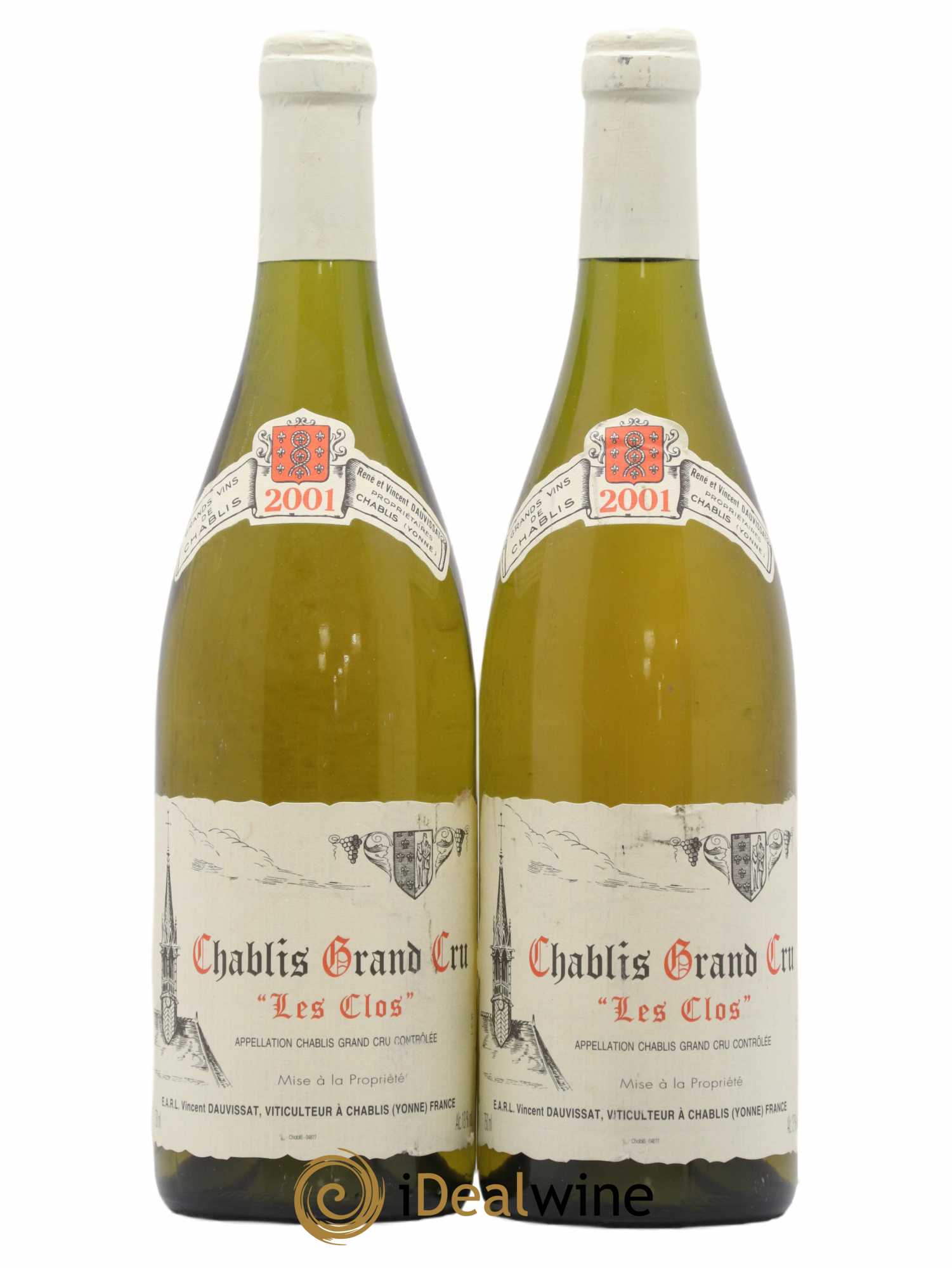 Chablis Grand Cru Les Clos Vincent Dauvissat (Domaine) 2001 - Lot de 2 bouteilles - 0