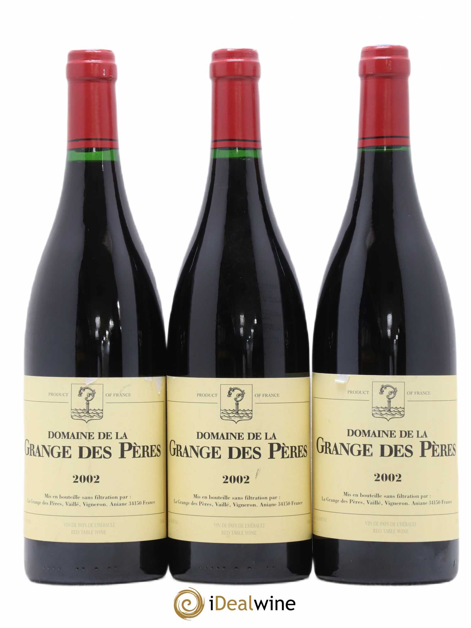 Pays d'Hérault Grange des Pères Laurent Vaillé 2002 - Lotto di 3 bottiglie - 0