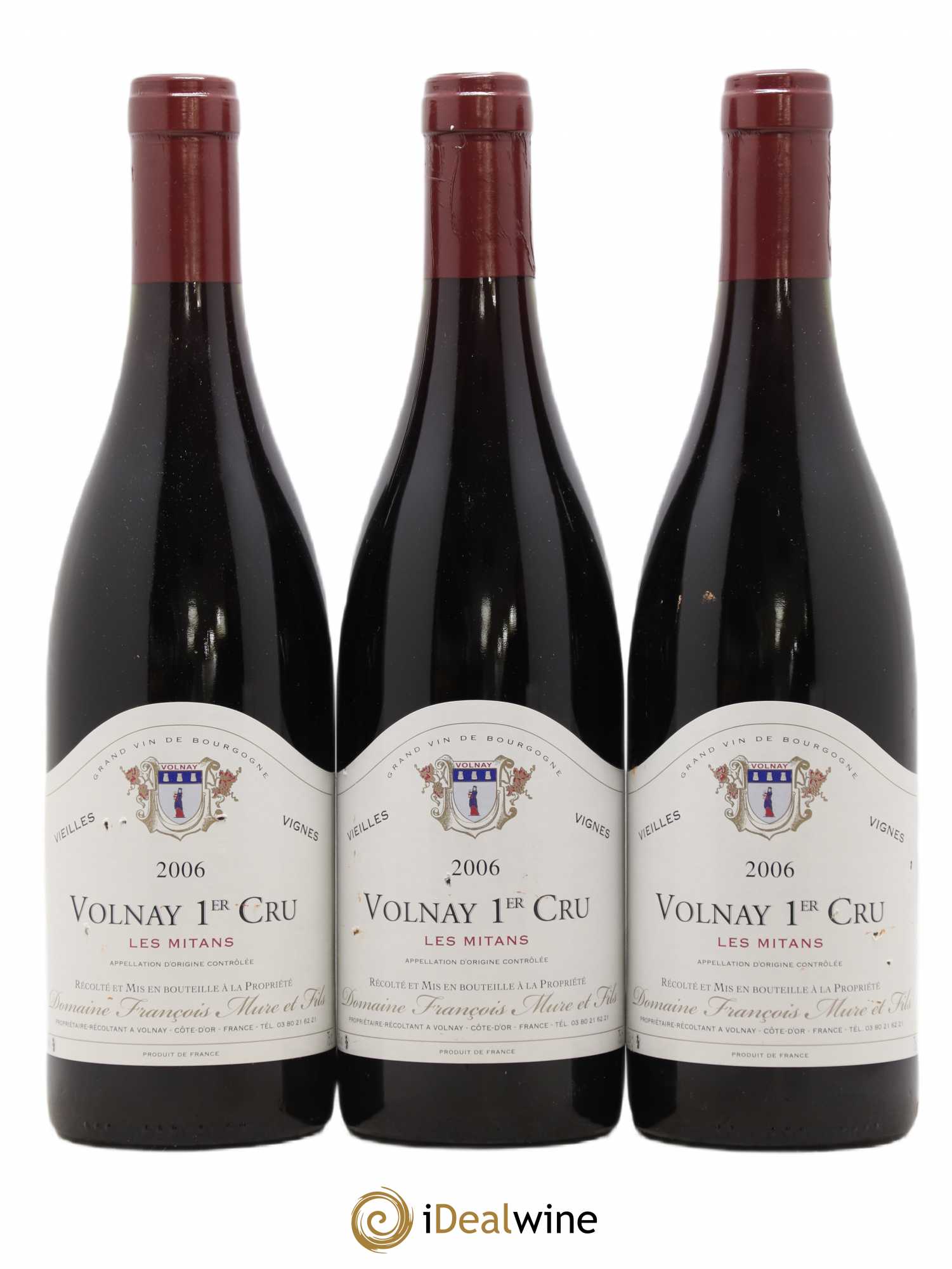 Volnay 1er Cru Vieilles Vignes Les Mitans Domaine François Mure et Fils (no reserve) 2006 - Lot of 3 bottles - 0
