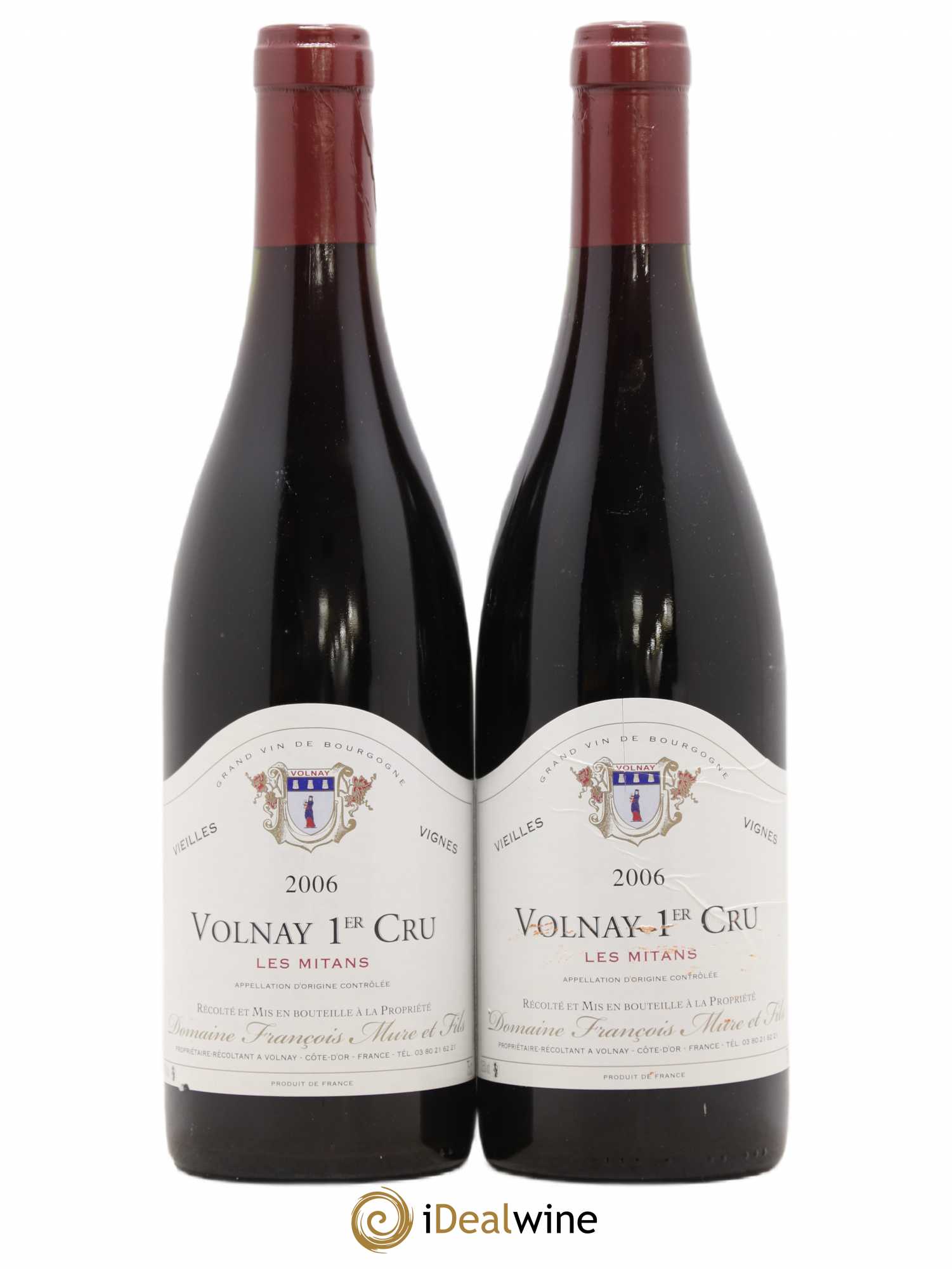 Volnay 1er Cru Vieilles Vignes Les Mitans Domaine François Mure et Fils (sans prix de réserve) 2006 - Posten von 2 Flaschen - 0