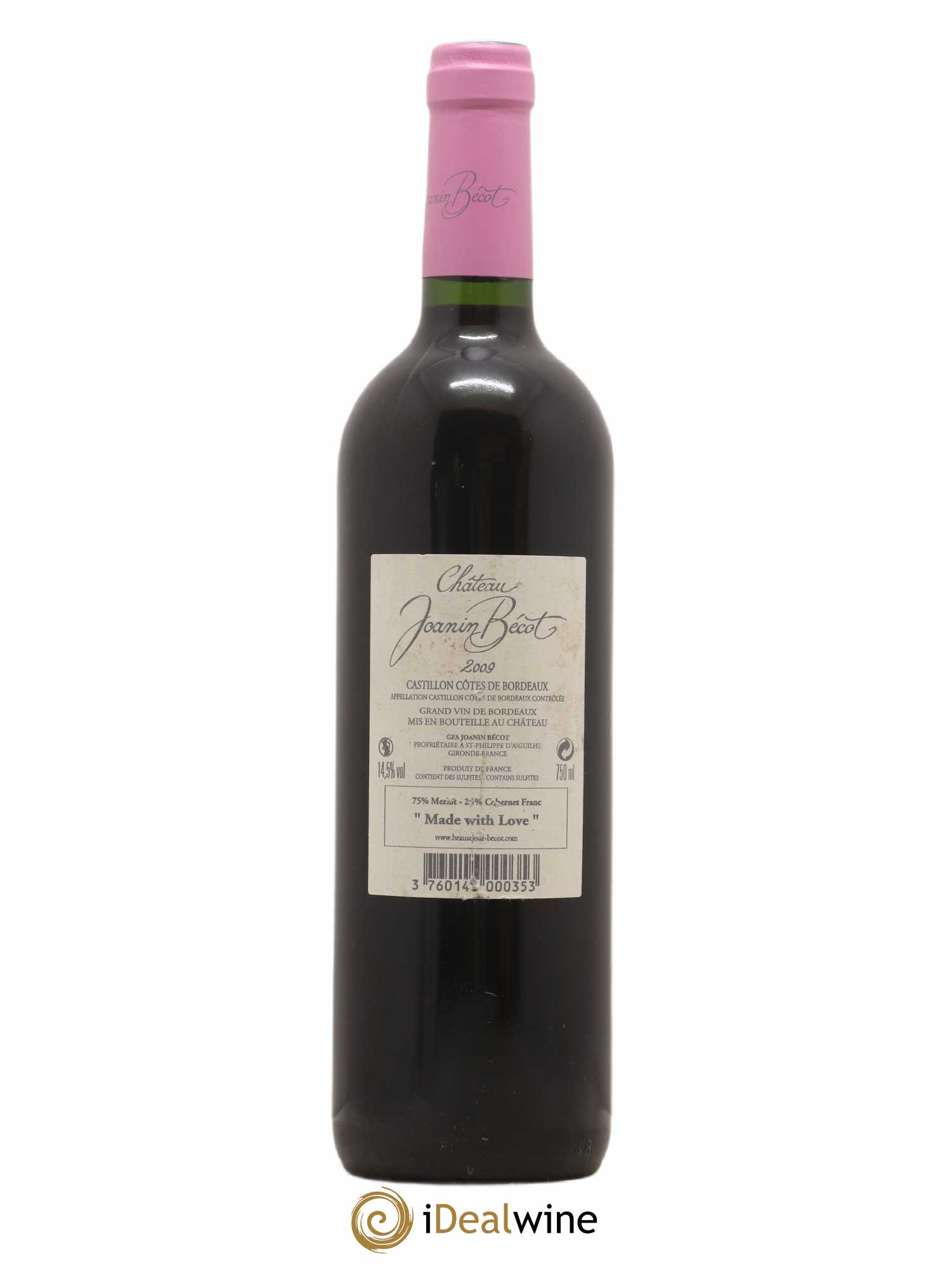 Château Joanin Bécot (sans prix de réserve) 2009 - Lot de 1 bouteille - 1