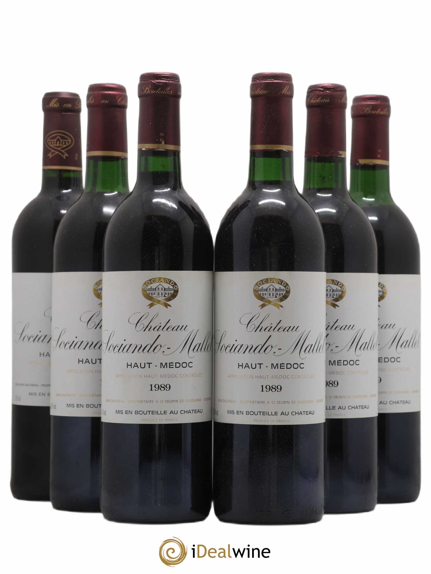 Château Sociando Mallet 1989 - Lot de 6 bouteilles - 0