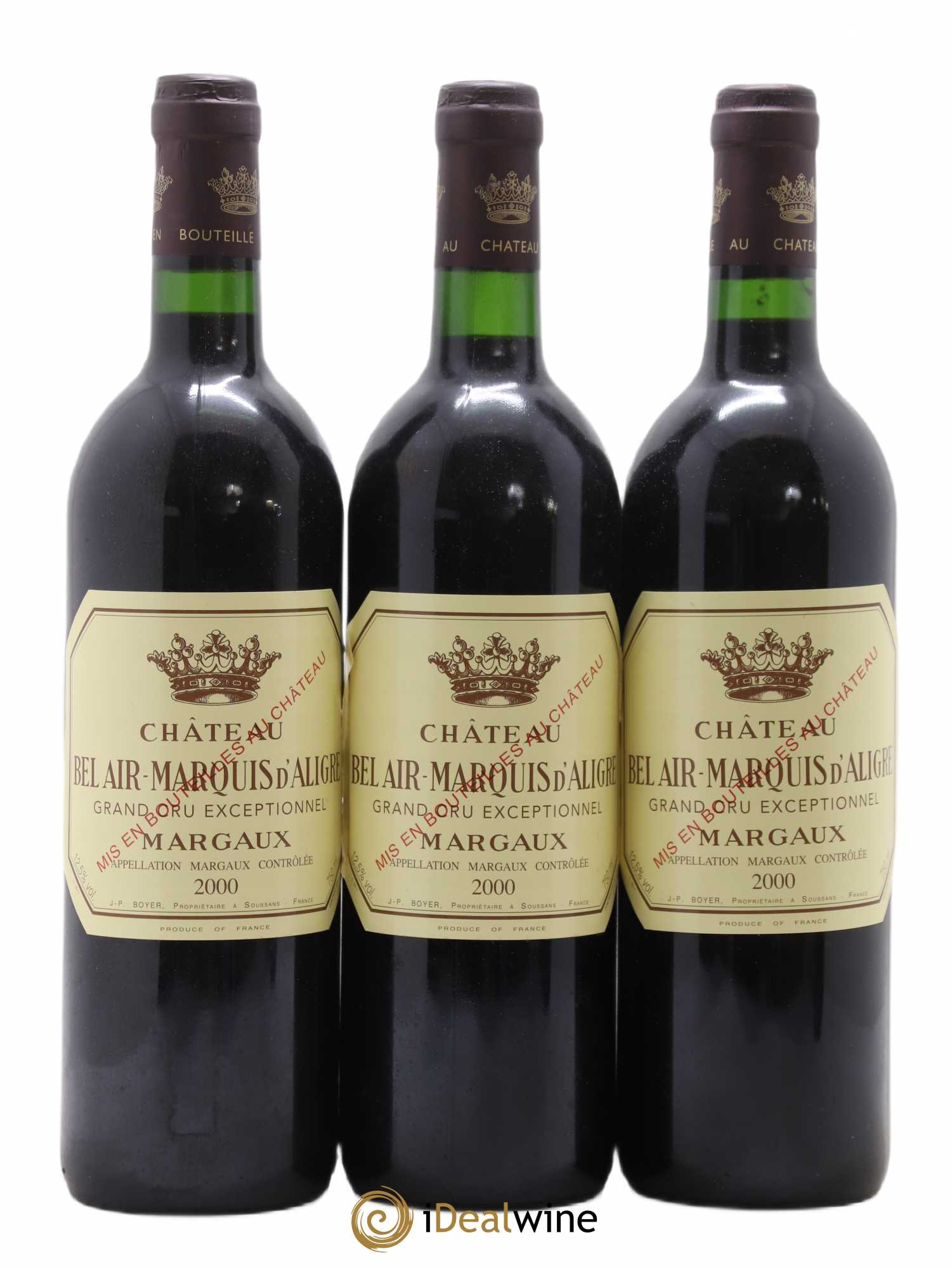 Château Bel Air Marquis d'Aligre 2000 - Lot de 3 bouteilles - 0