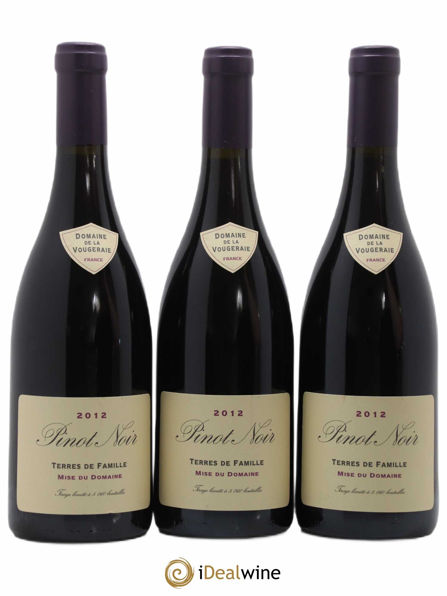 Bourgogne Terres de Famille Domaine de la Vougeraie (sans prix de réserve) 2012 - Posten von 3 Flaschen - 0