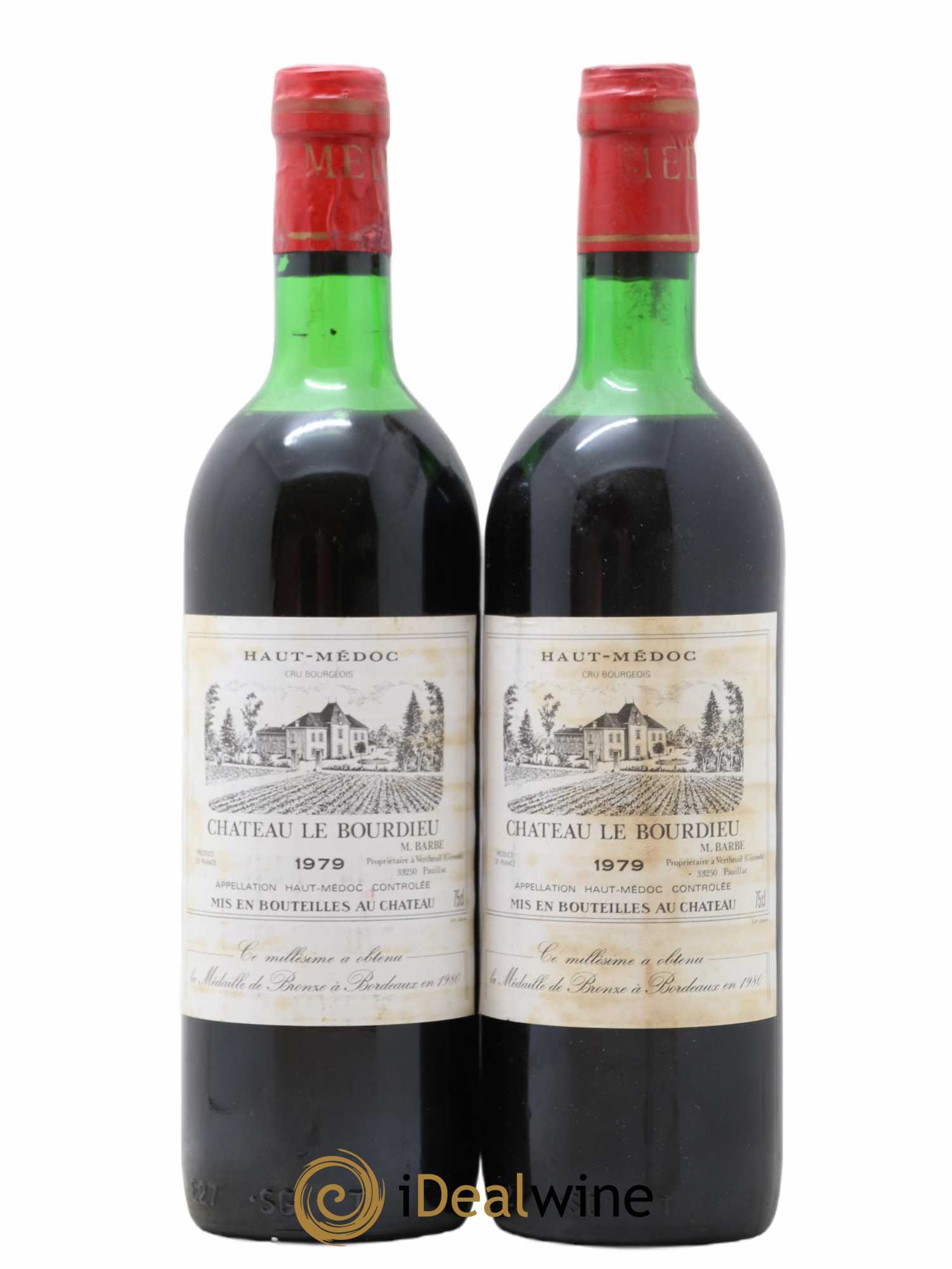 Château le Bourdieu Cru Bourgeois 1979 - Lot de 2 bouteilles - 0