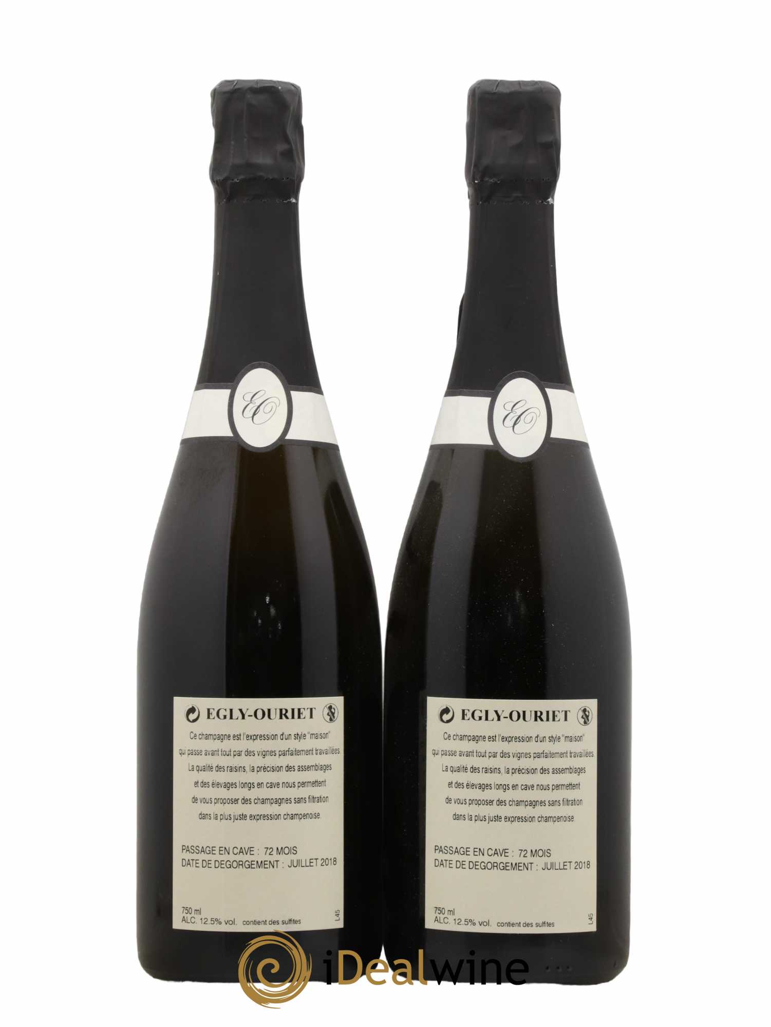 Blanc de Noirs Les Crayères Vieilles vignes Egly-Ouriet - - Lot of 2 bottles - 1