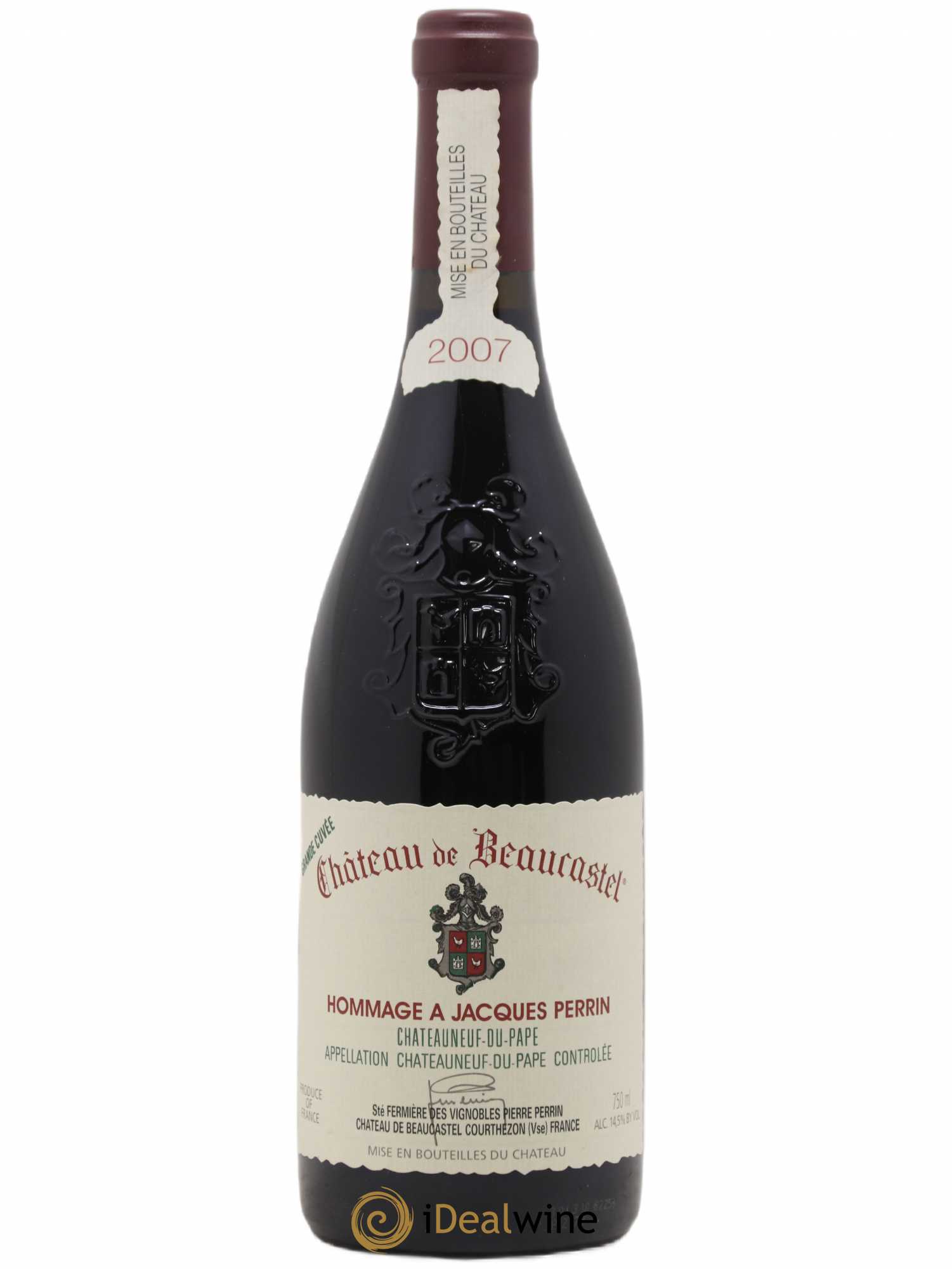 Châteauneuf-du-Pape Château de Beaucastel Hommage à Jacques Perrin Famille Perrin 2007 - Lot de 1 bouteille - 0