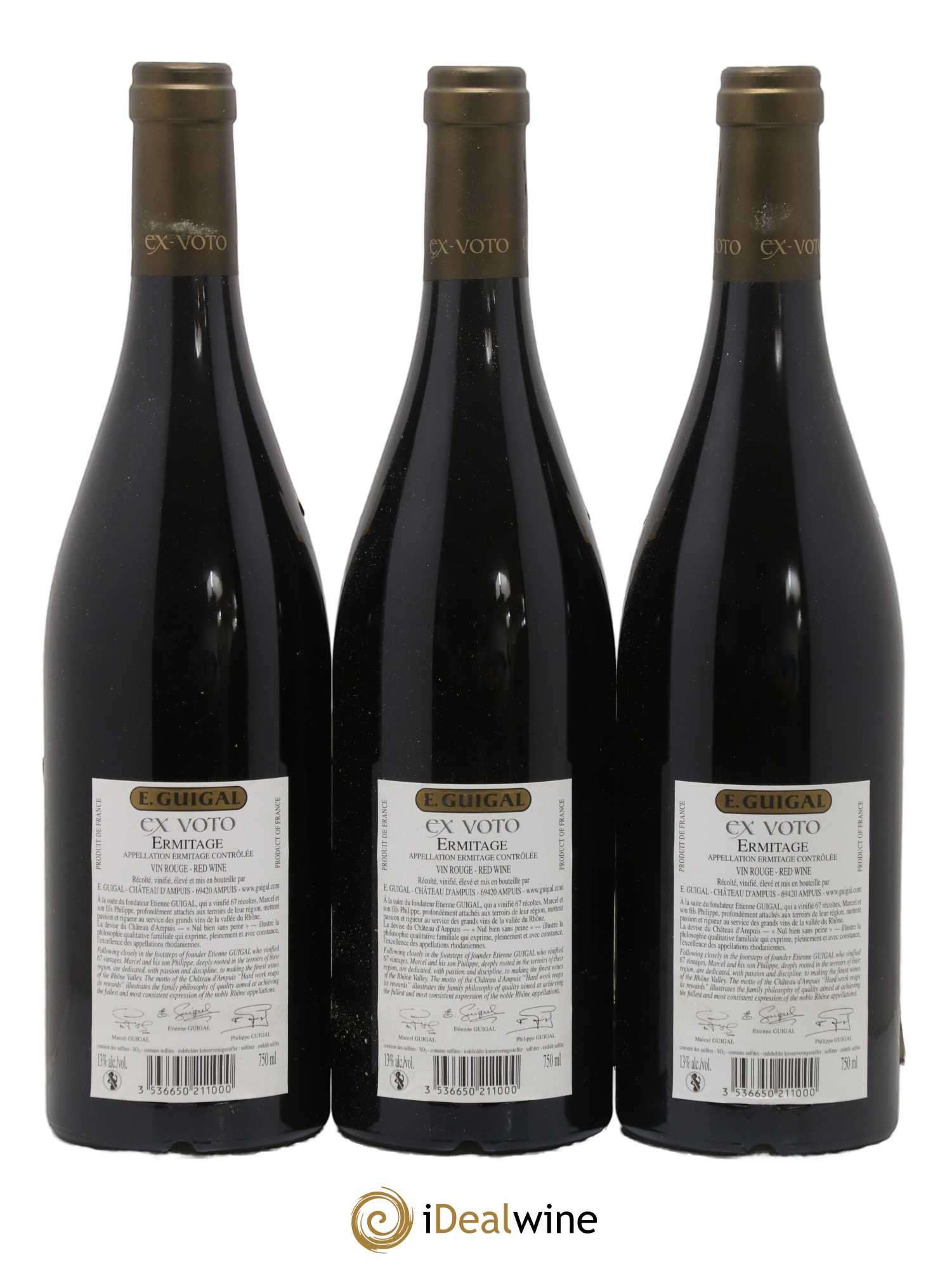 Ermitage Ex Voto Guigal 2009 - Lot of 3 bottles - 1