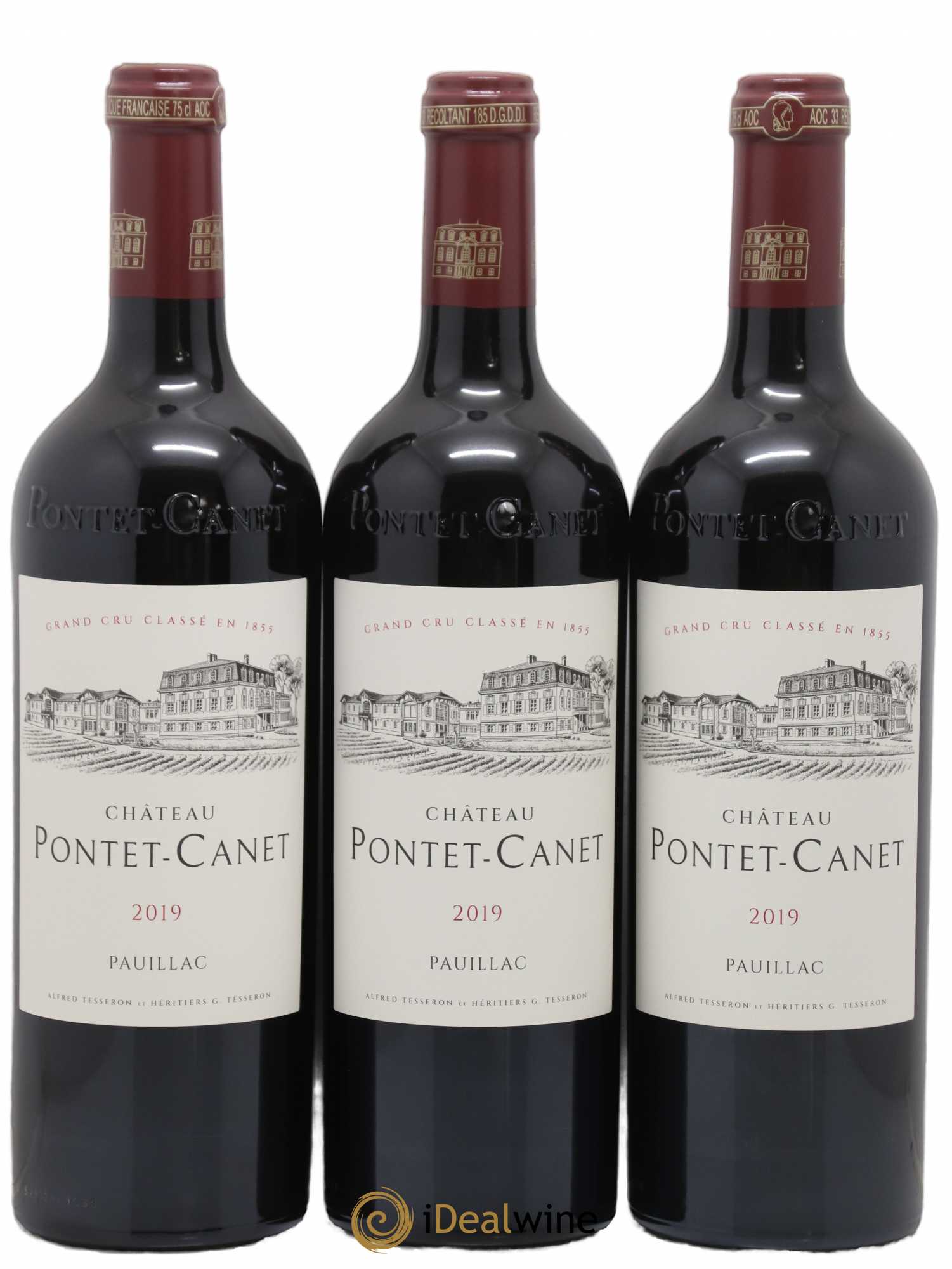 Château Pontet Canet 5ème Grand Cru Classé 2019 - Lot de 3 bouteilles - 0