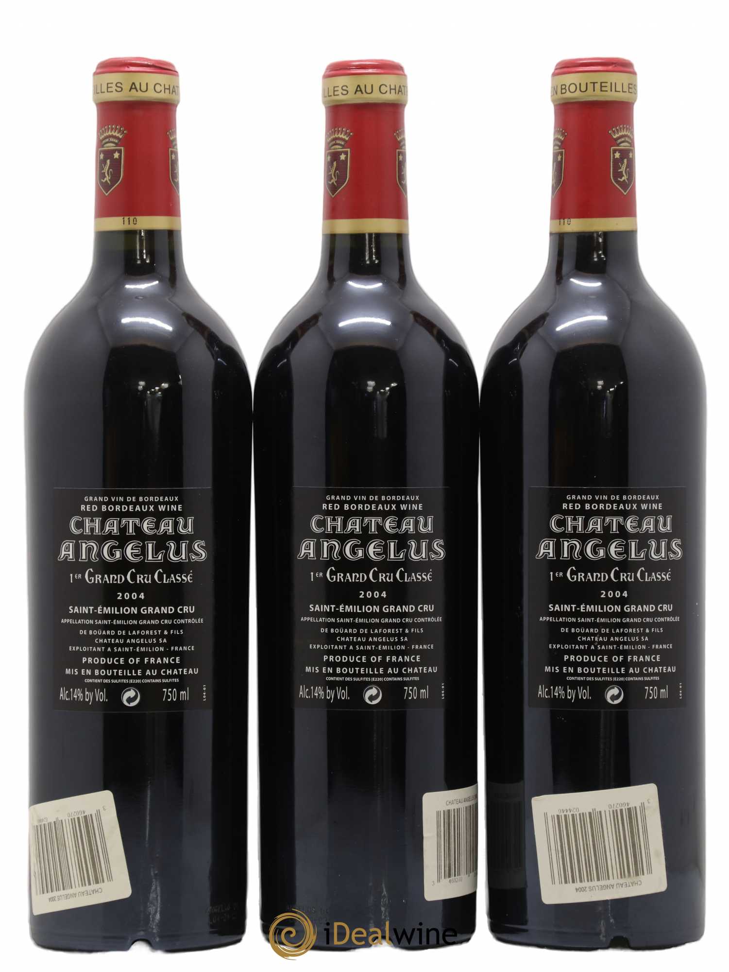 Château Angélus 1er Grand Cru Classé A 2004 - Lot of 3 bottles - 1