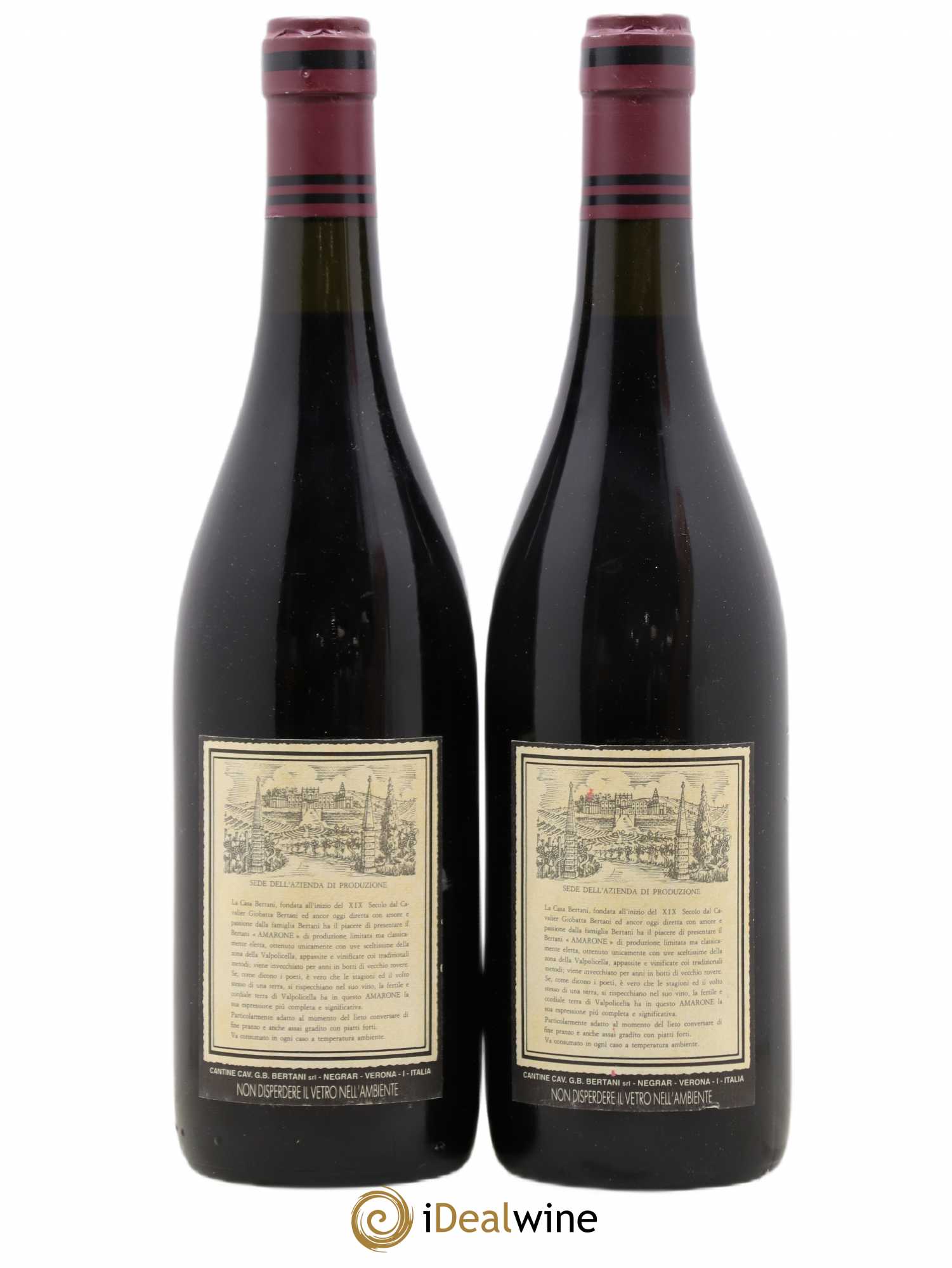 Amarone della Valpolicella DOC Recioto Classico Bertani 1980 - Lot de 2 bouteilles - 1