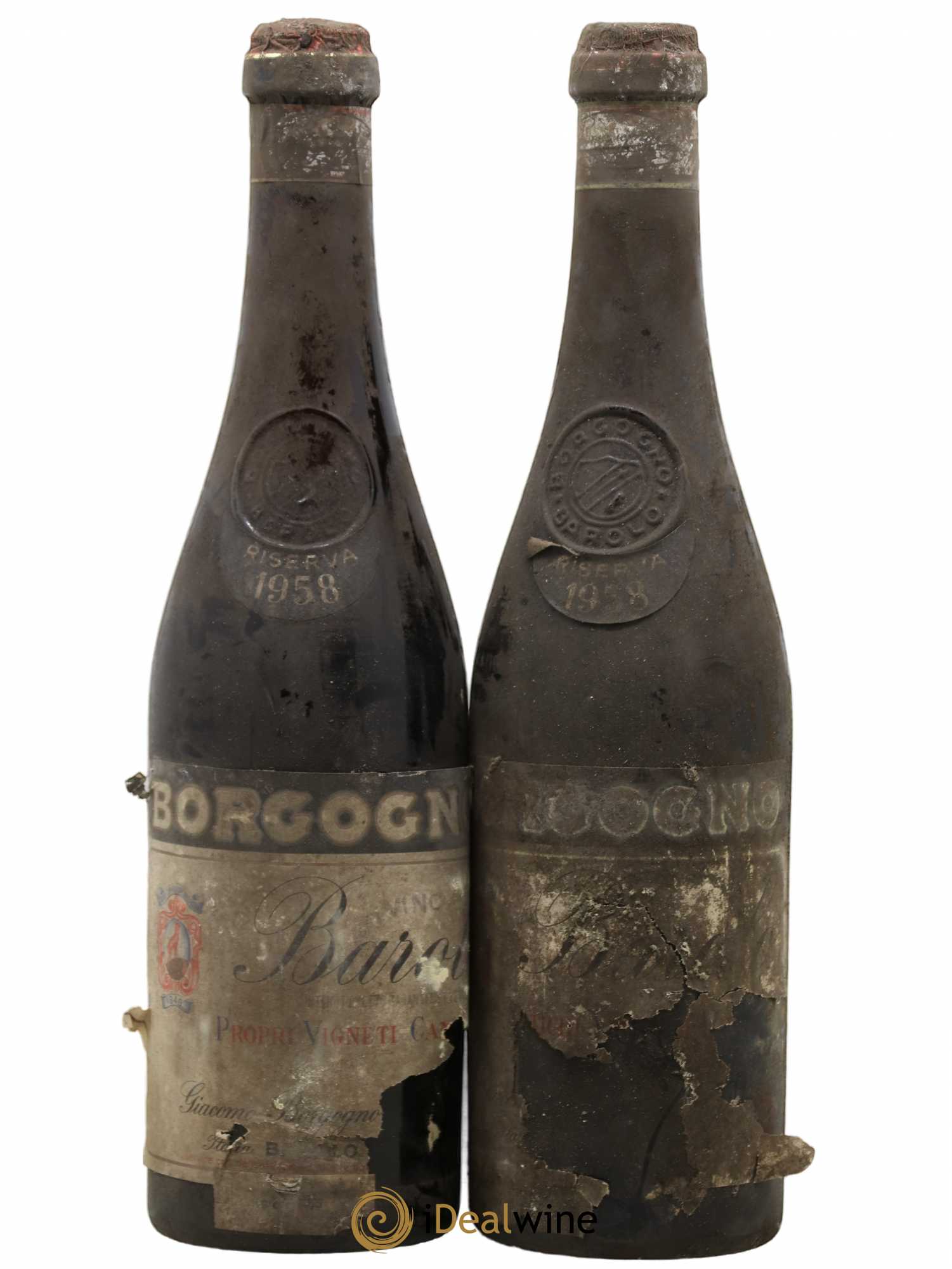 Barolo DOCG Riserva Giacomo Borgogno 1958 - Lot de 2 bouteilles - 0