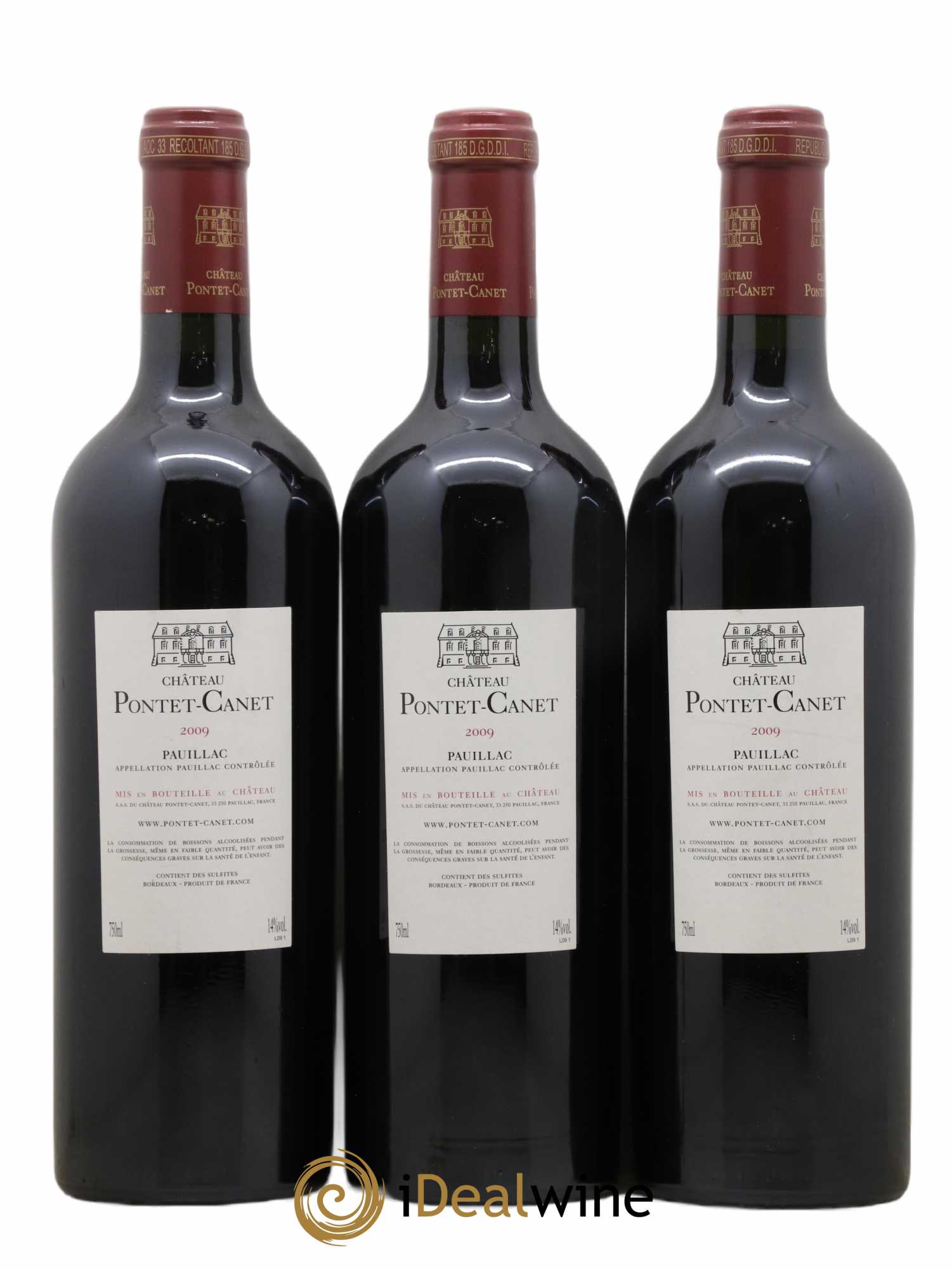 Château Pontet Canet 5ème Grand Cru Classé 2009 - Lot de 3 bouteilles - 1