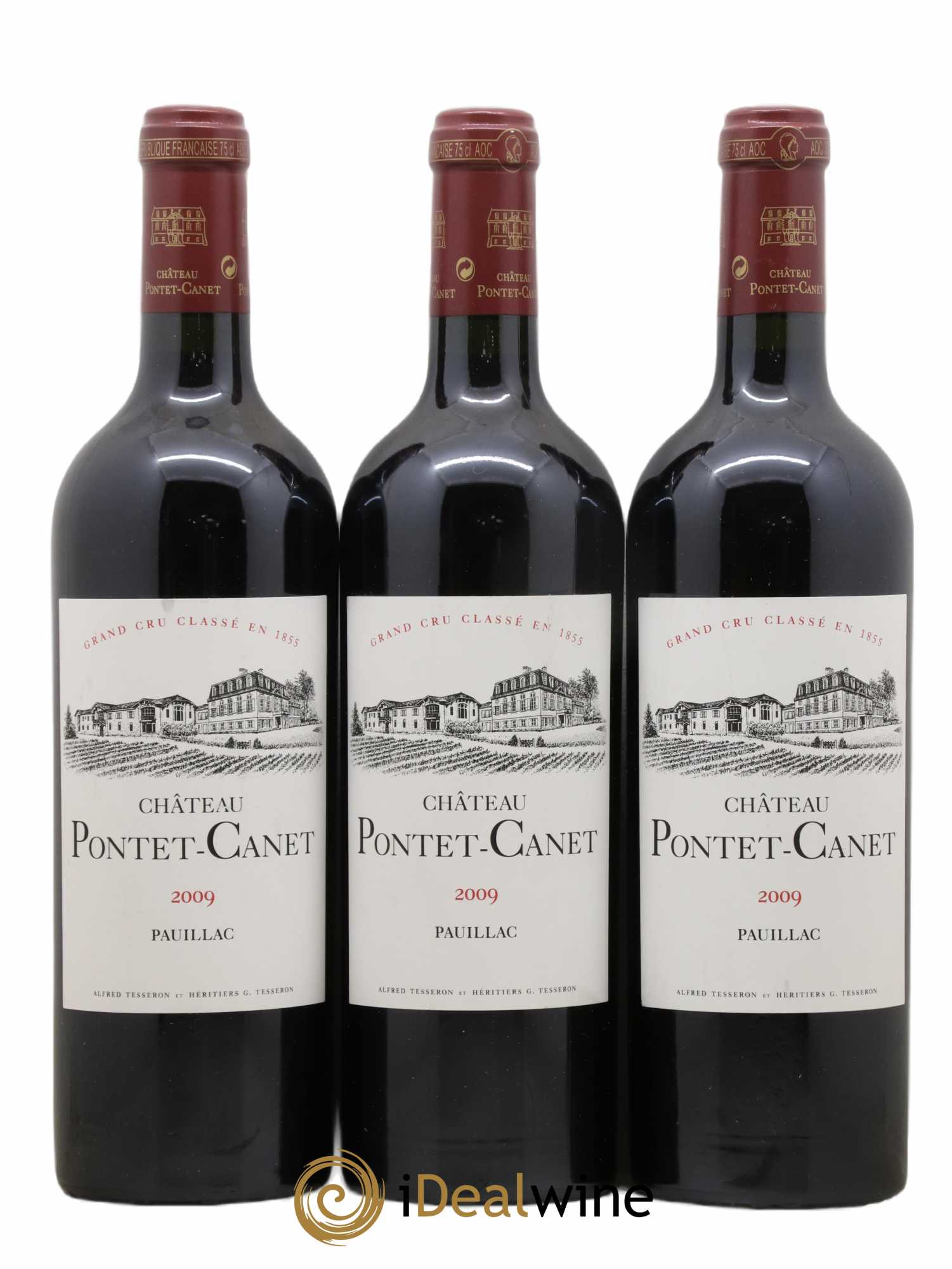 Château Pontet Canet 5ème Grand Cru Classé 2009 - Lot de 3 bouteilles - 0