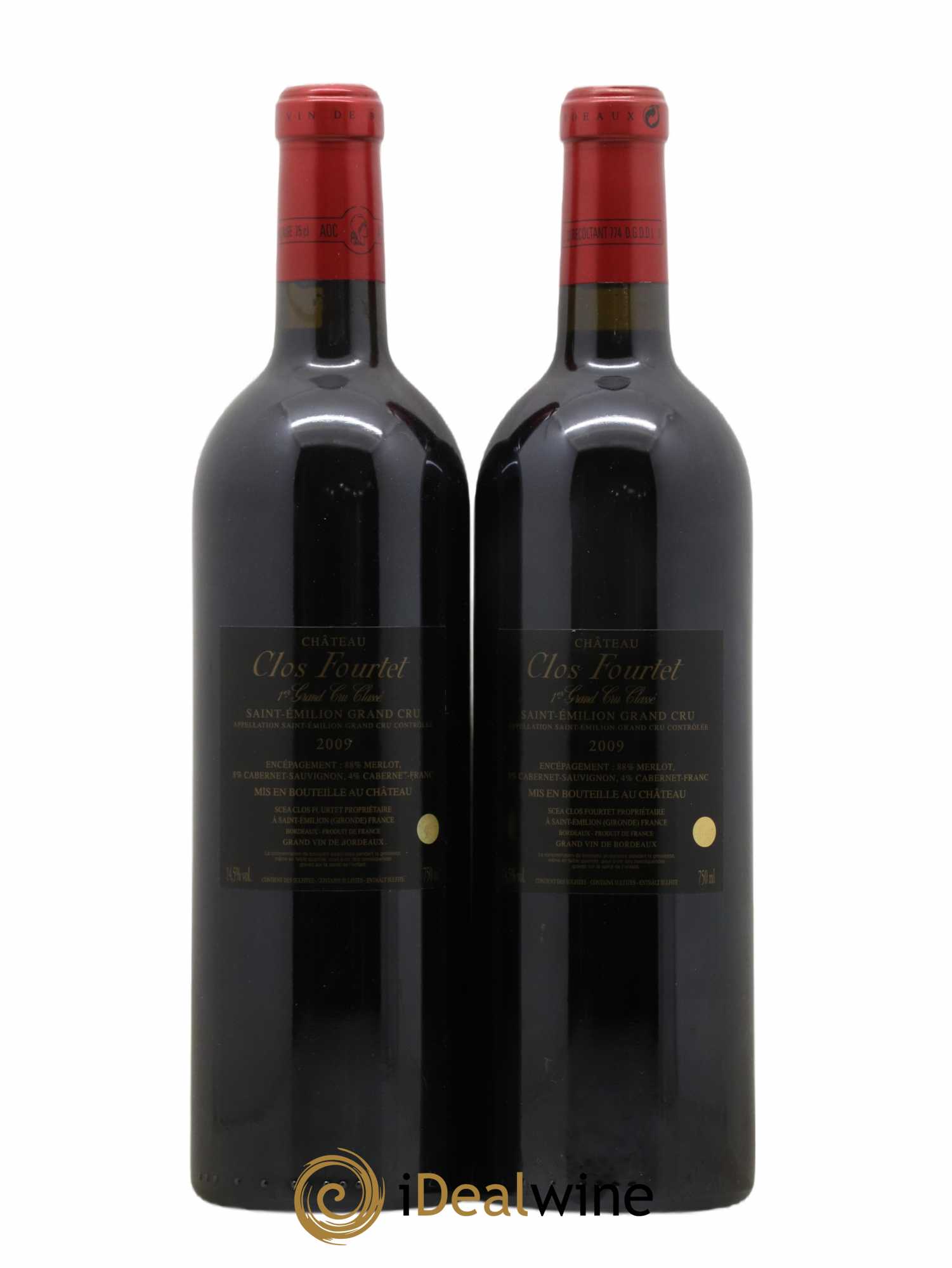 Clos Fourtet 1er Grand Cru Classé B 2009 - Lot de 2 bouteilles - 1