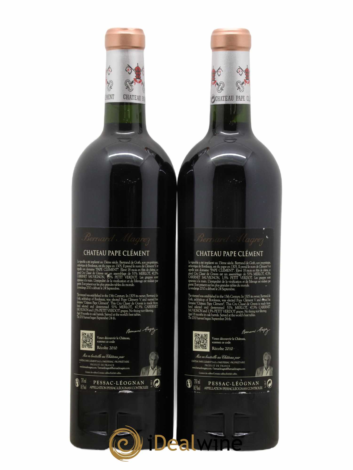 Château Pape Clément Cru Classé de Graves 2010 - Lot of 2 bottles - 1